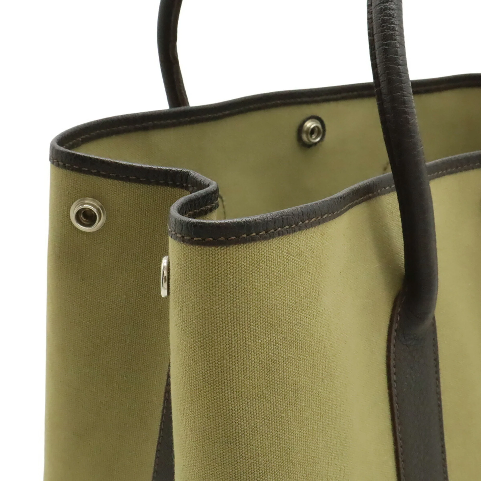 Garden Party Tote Toile and Leather 36 - Image 5