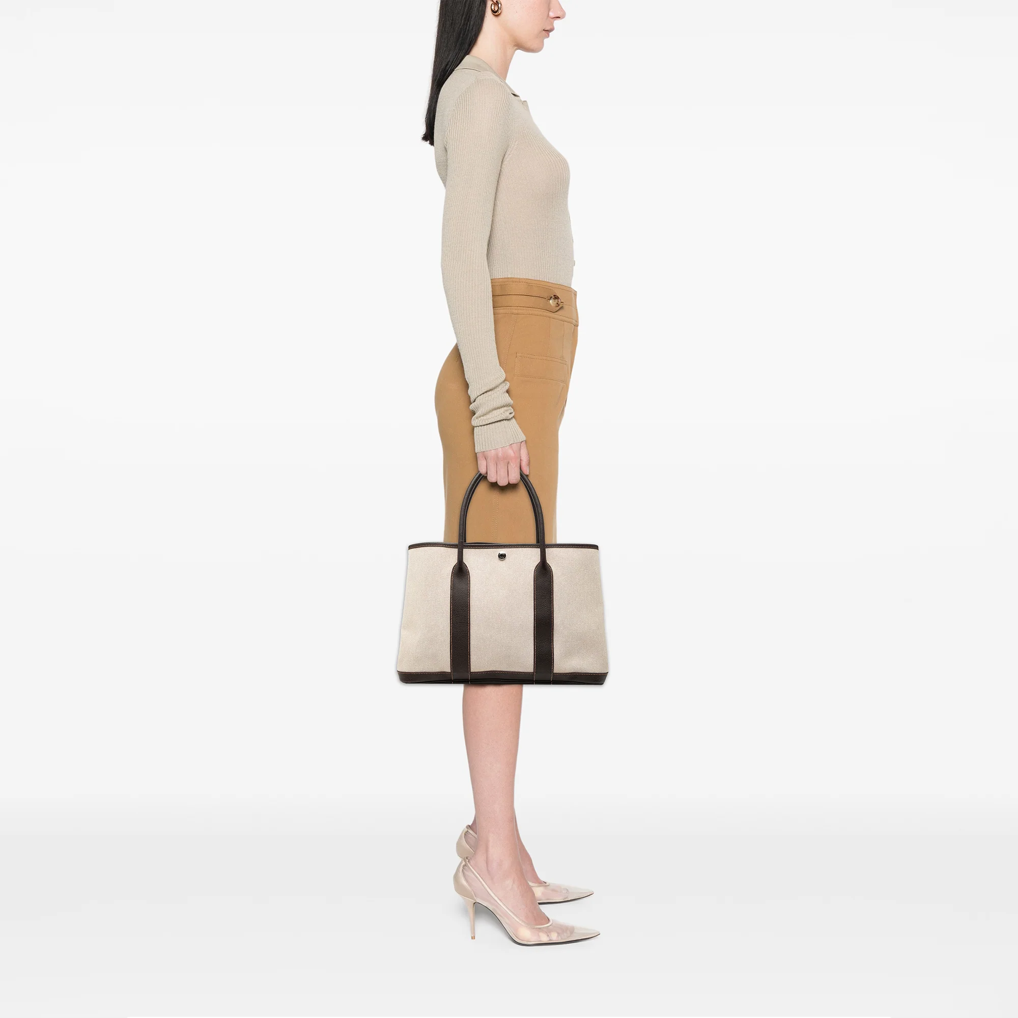 Garden Party Tote Toile and Leather 36 - Image 7
