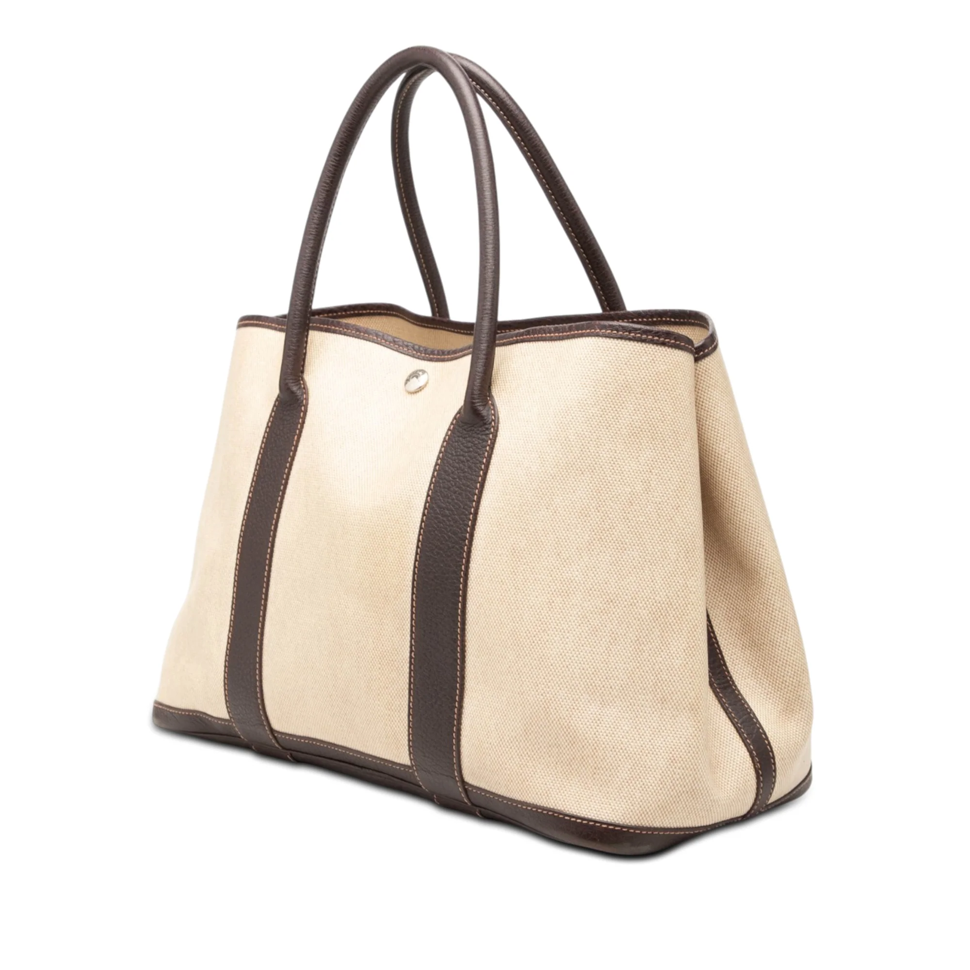 Garden Party Tote Toile and Leather 36 - Image 2