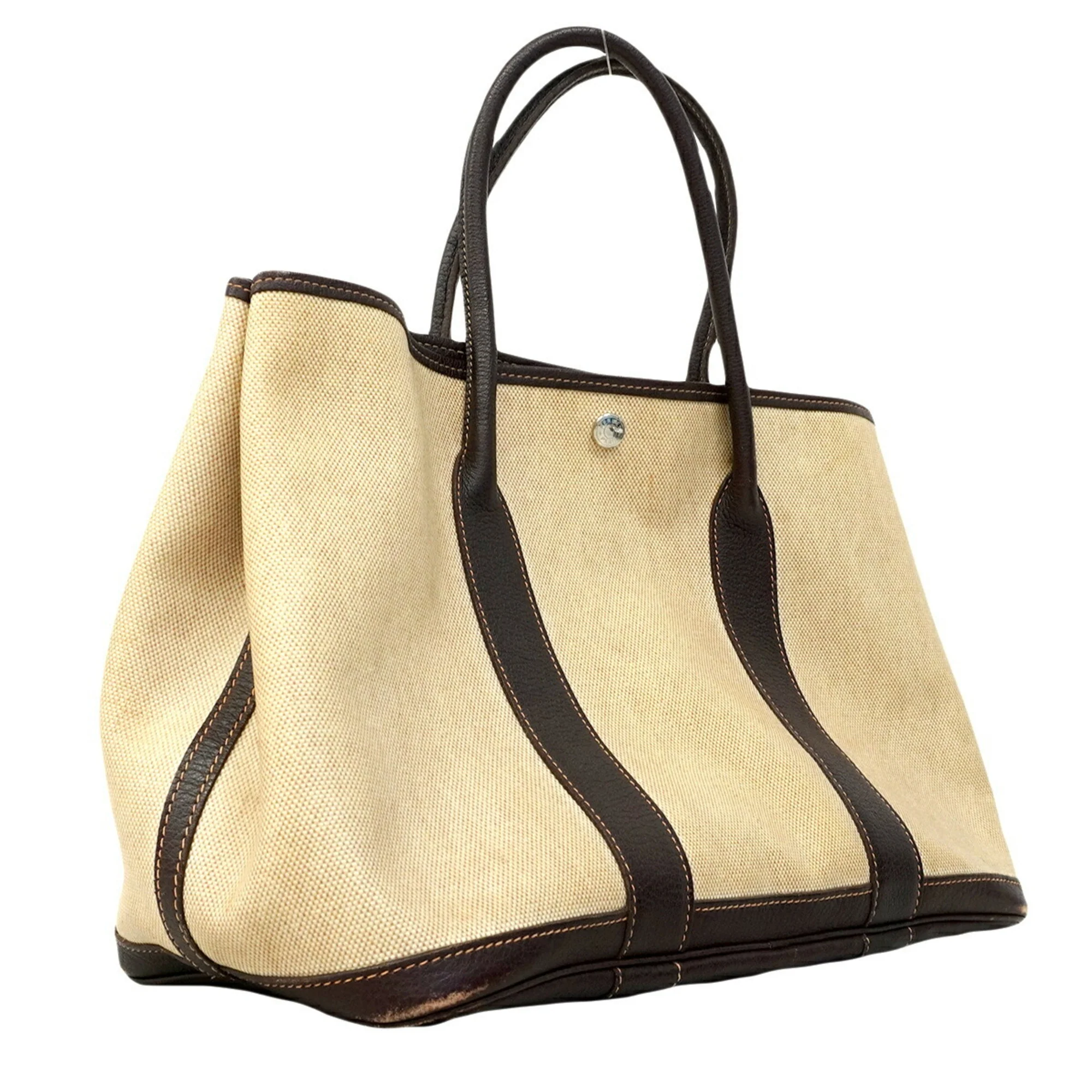 Garden Party Tote Toile and Leather 36 - Image 2