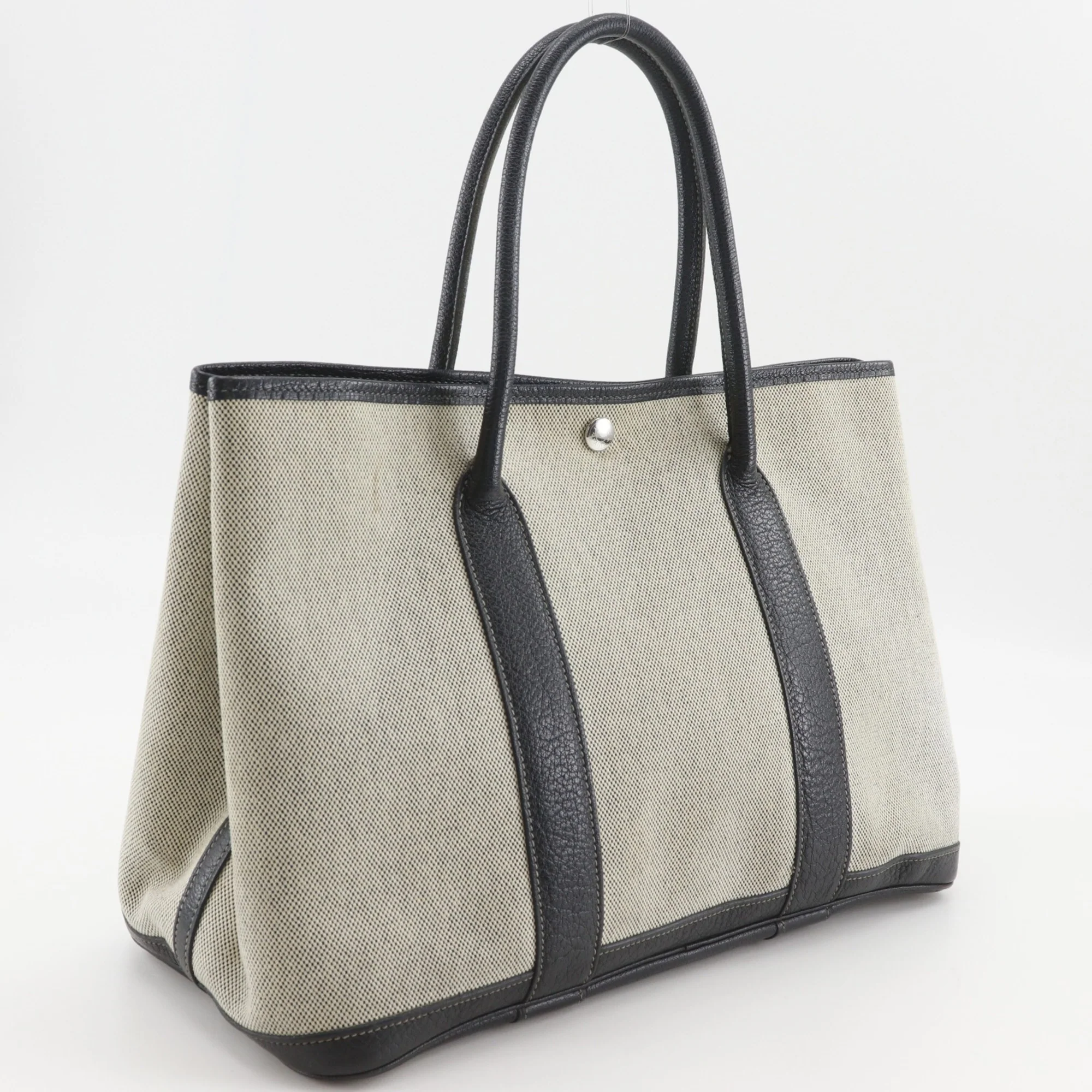 Garden Party Tote Toile and Leather 36 - Image 3