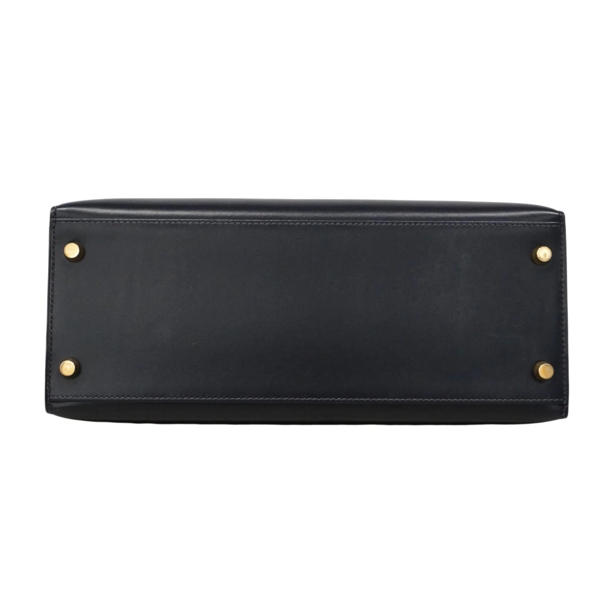 Kelly Handbag Black Box Calf with Gold Hardware 28 - Image 3