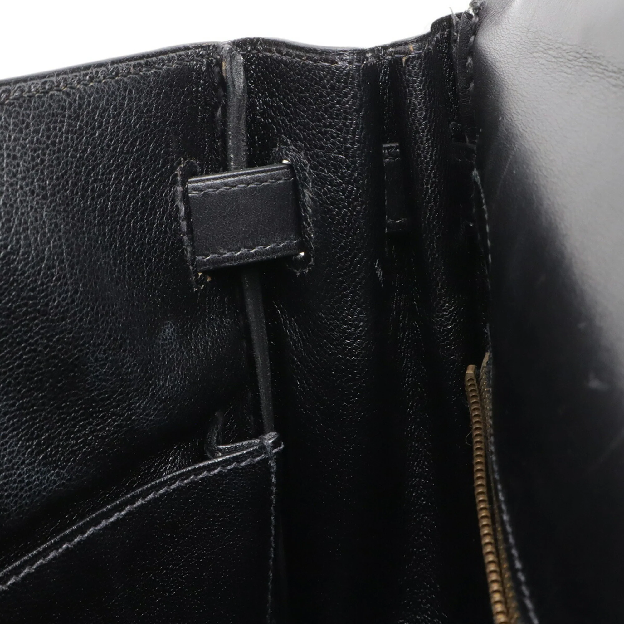 Kelly Handbag Black Box Calf with Gold Hardware 32 - Image 8