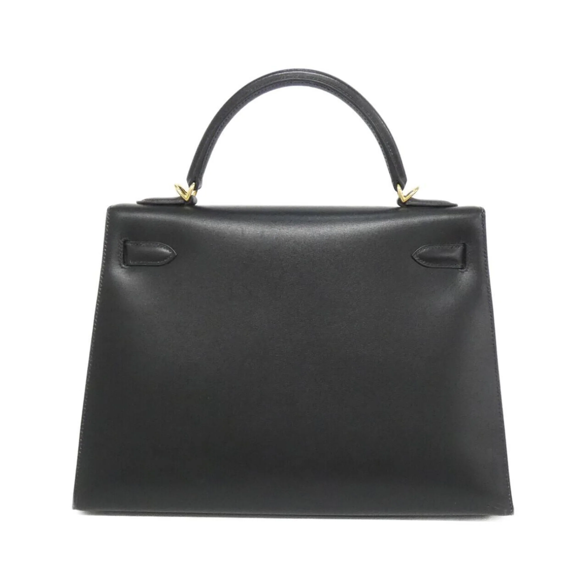 Kelly Handbag Black Box Calf with Gold Hardware 32 - Image 2