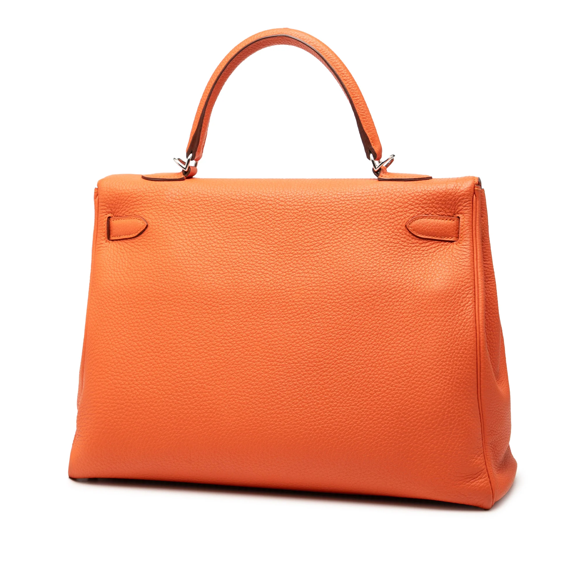 Kelly Handbag Orange Togo with Palladium Hardware 35 - Image 2