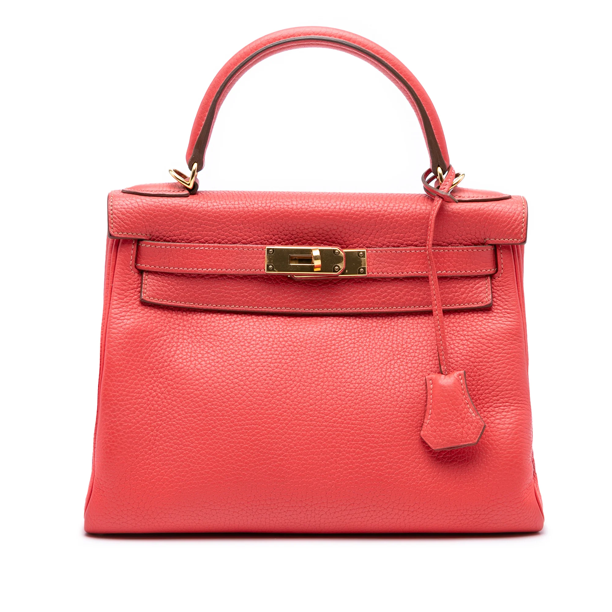 Kelly Handbag Red Clemence with Gold Hardware 28