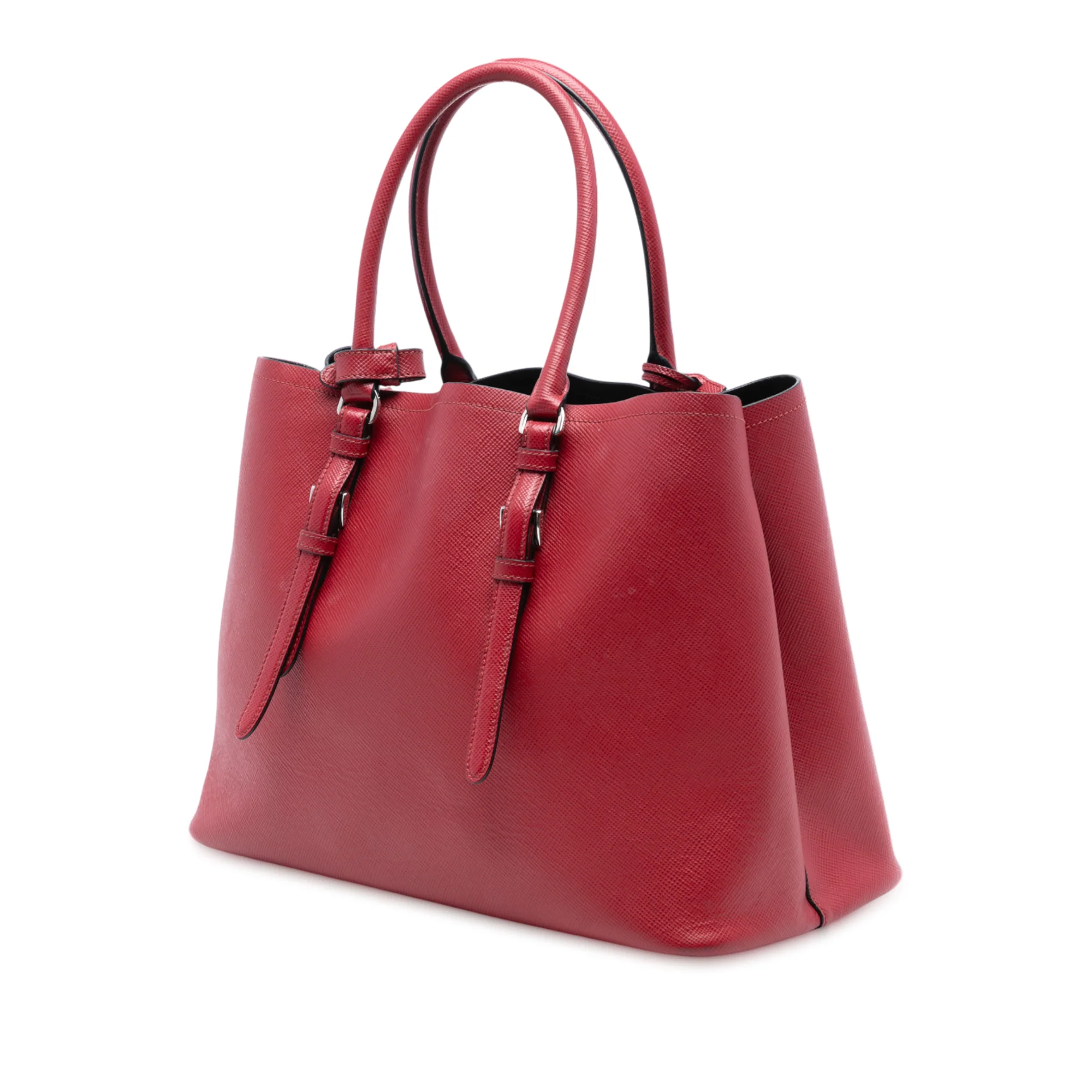 Belted Strap Cuir Double Tote Saffiano Leather Medium - Image 2