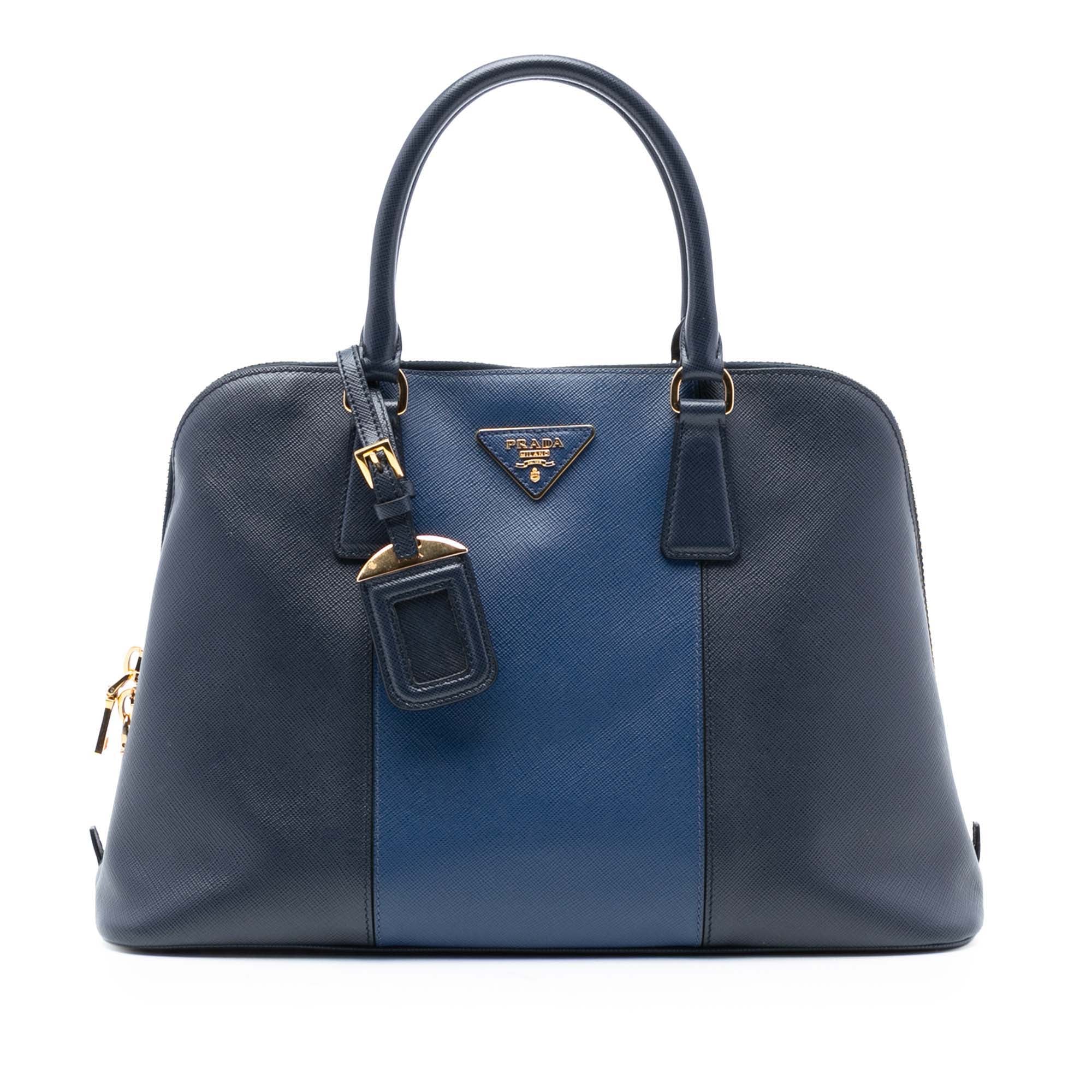 Bicolor Promenade Bag Saffiano Leather Medium