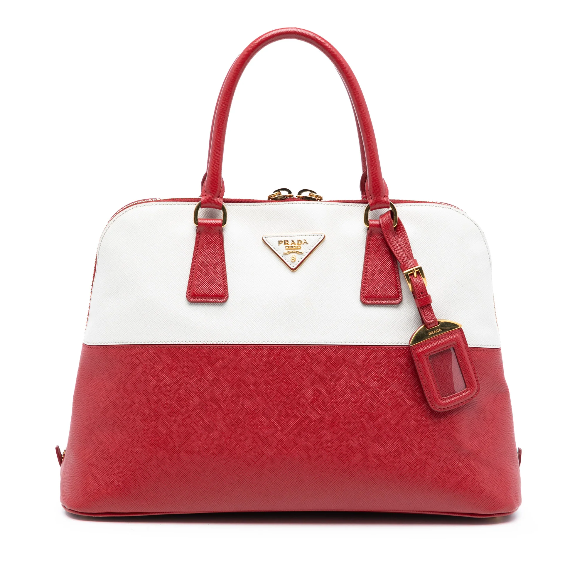 Bicolor Promenade Bag Saffiano Leather Medium
