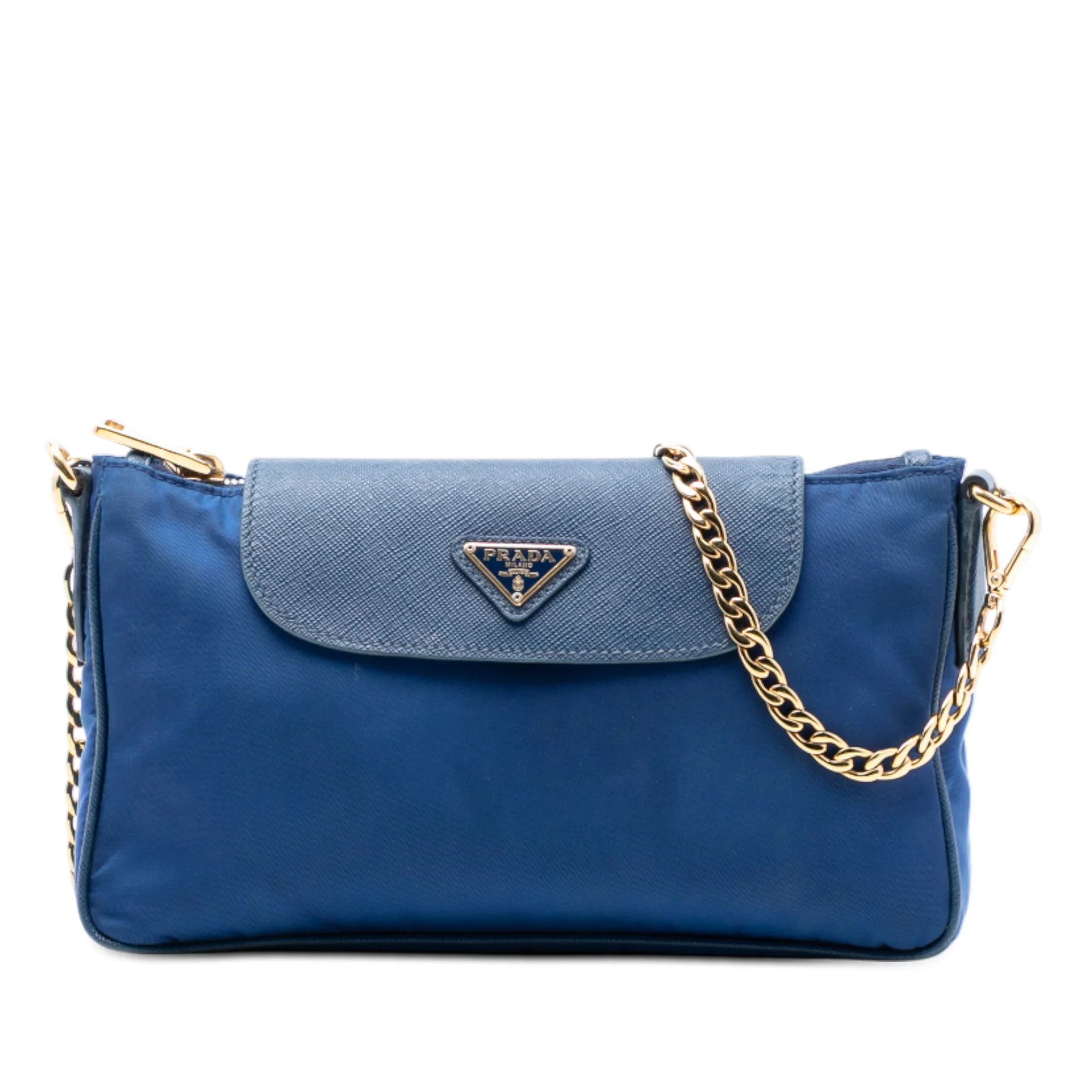 Chain Crossbody Bag Tessuto and Saffiano Leather Small