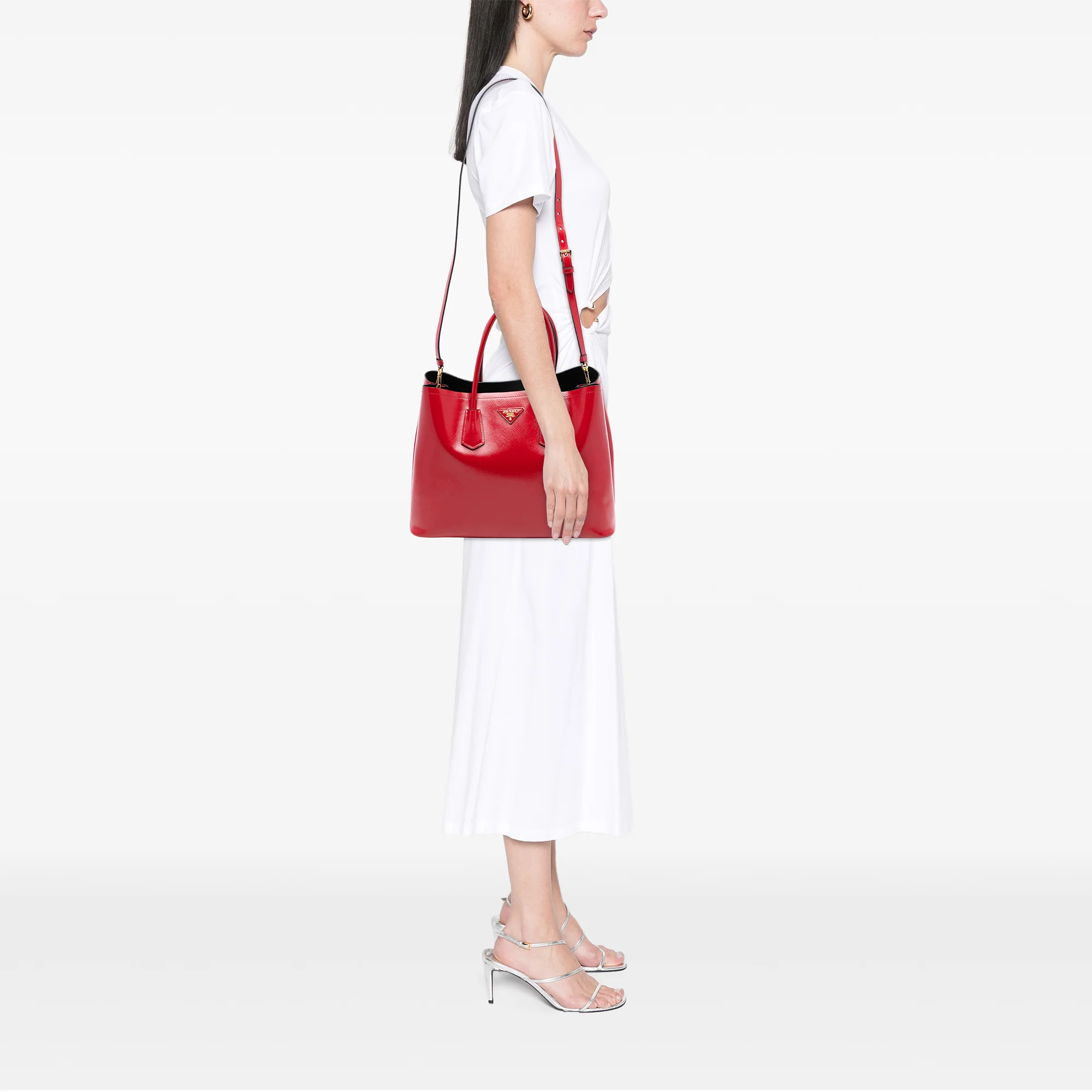 Cuir Double Tote Vernice Saffiano Leather Medium - Image 6