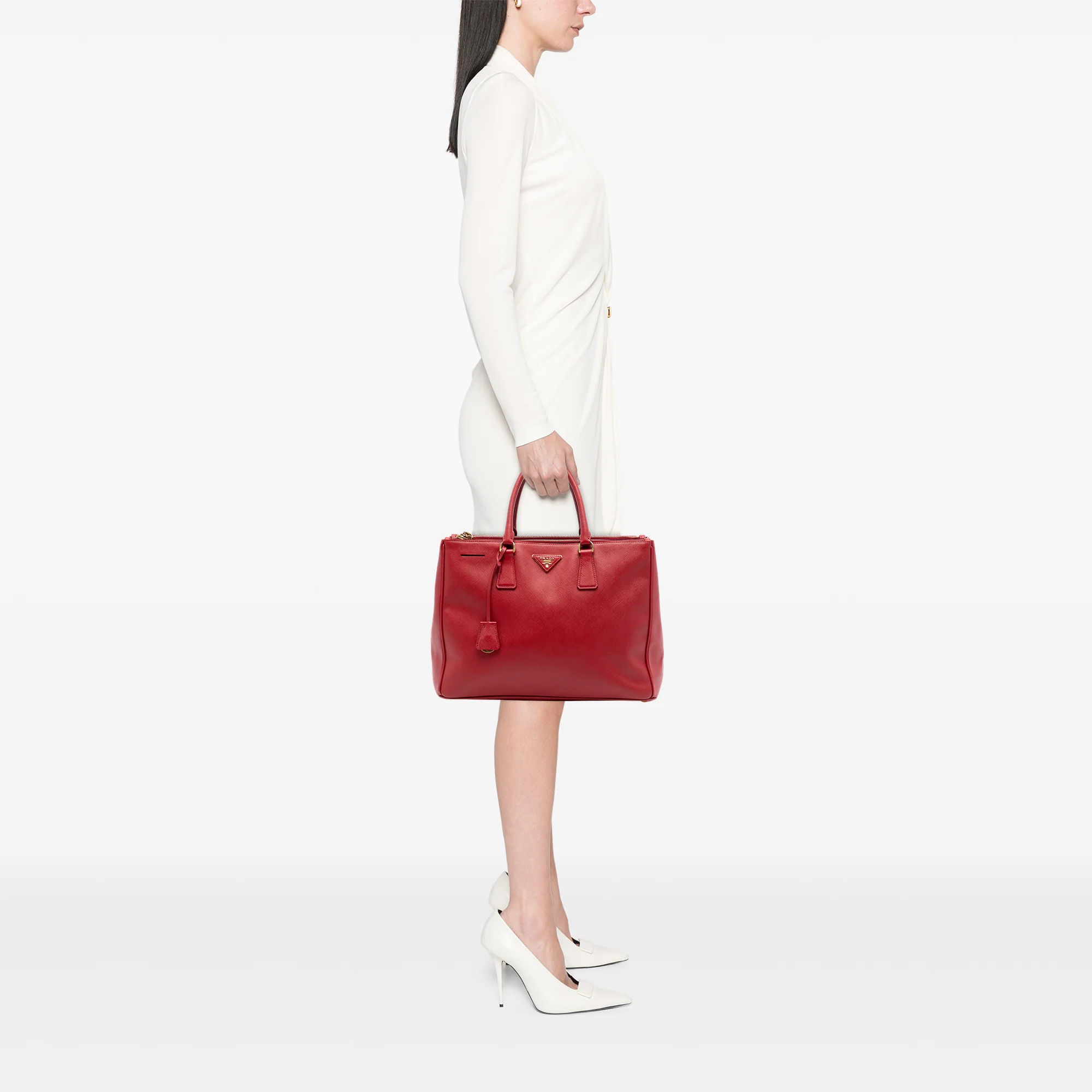 Double Zip Lux Tote Saffiano Leather Large - Image 6