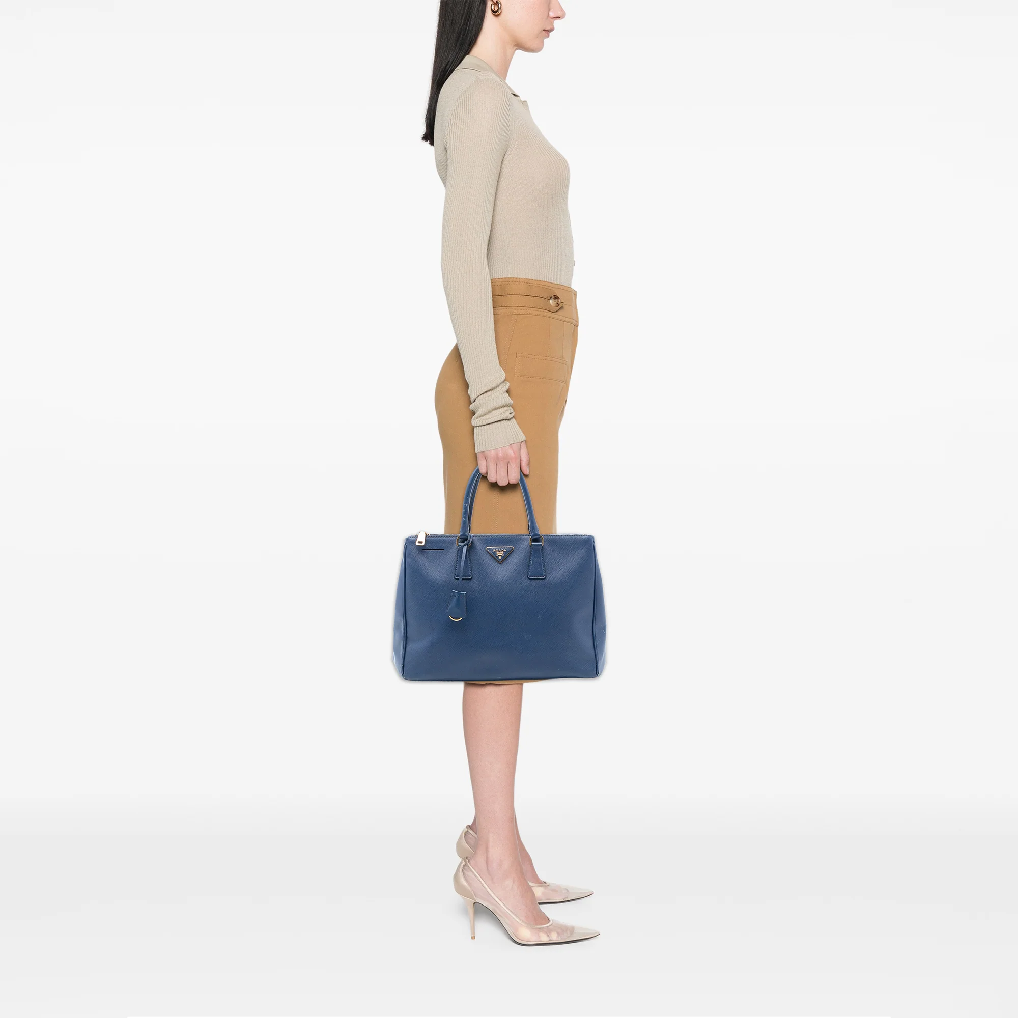 Double Zip Lux Tote Saffiano Leather Large - Image 6