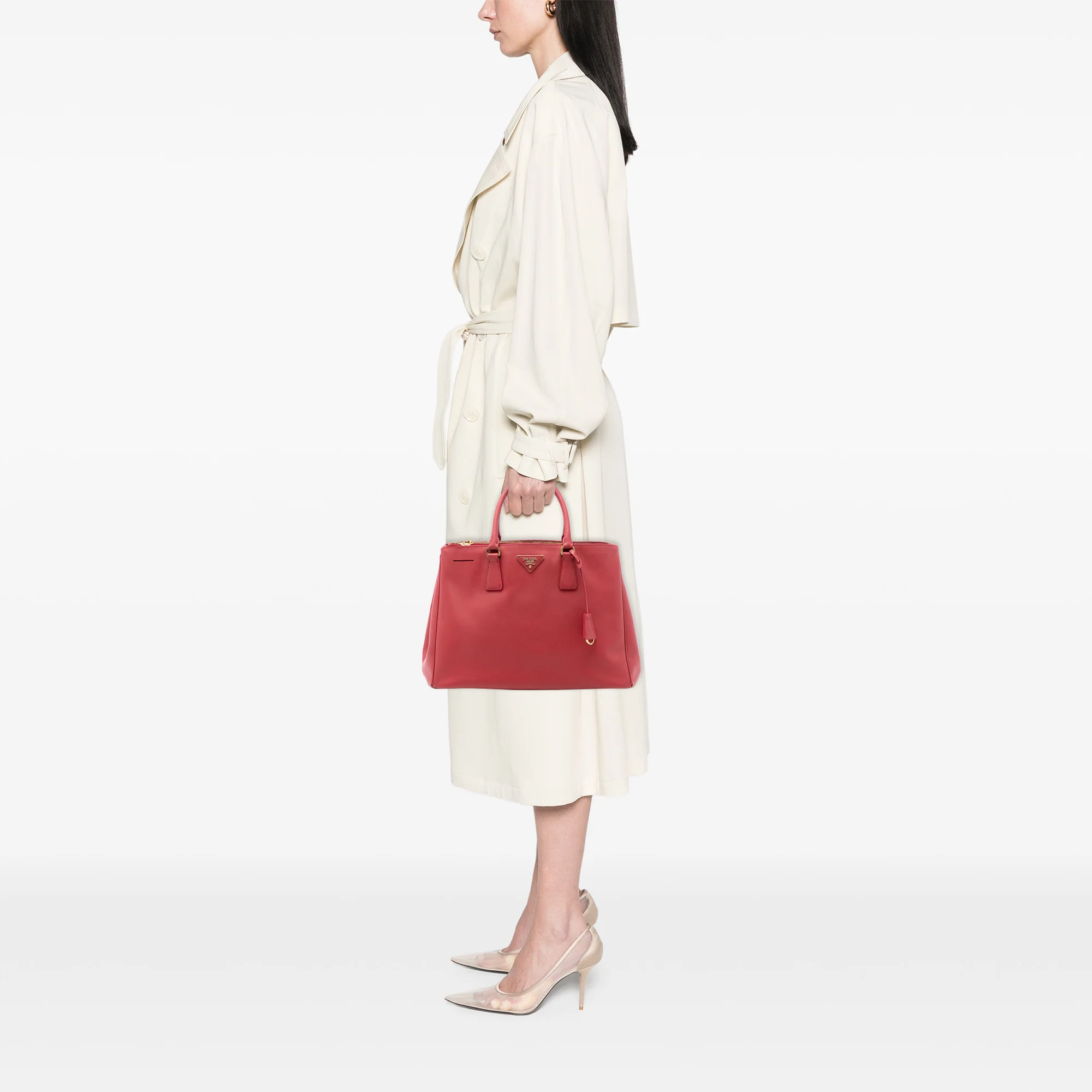 Double Zip Lux Tote Saffiano Leather Medium - Image 6