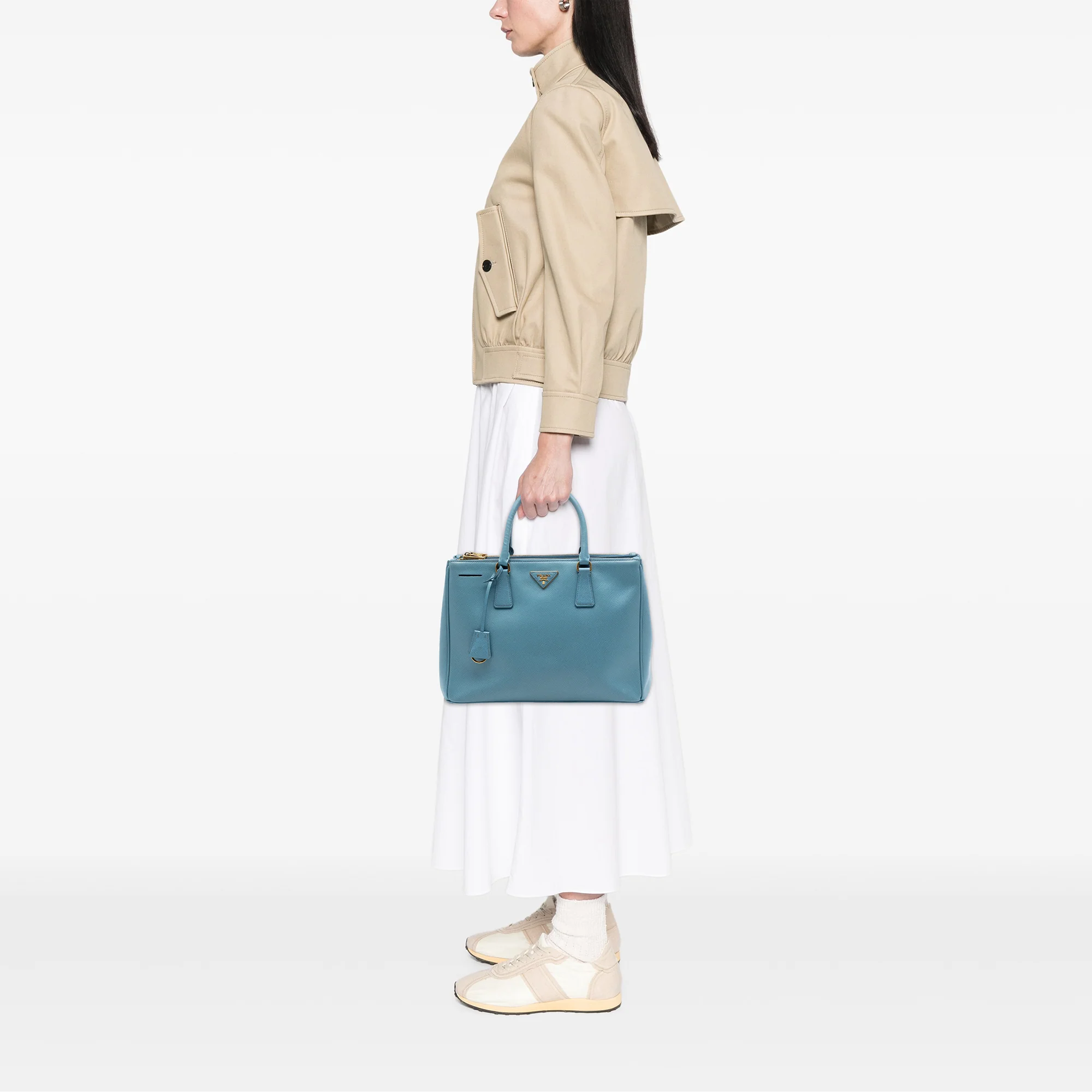 Double Zip Lux Tote Saffiano Leather Medium - Image 6