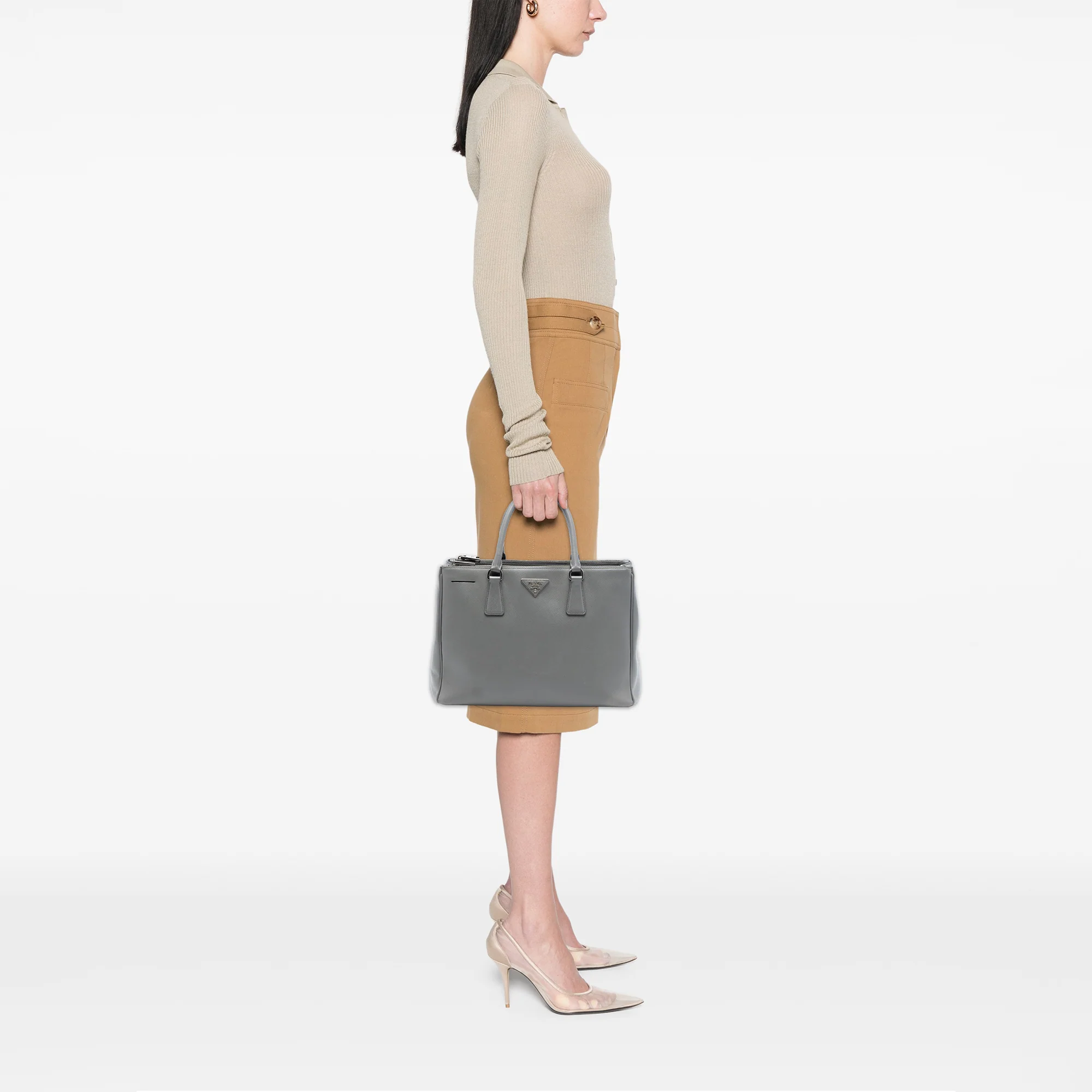 Double Zip Lux Tote Saffiano Leather Medium - Image 6