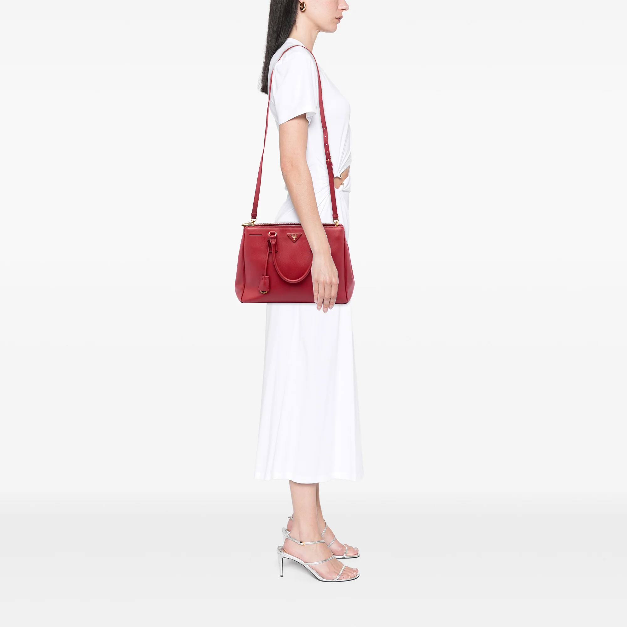 Double Zip Lux Tote Saffiano Leather Medium - Image 6