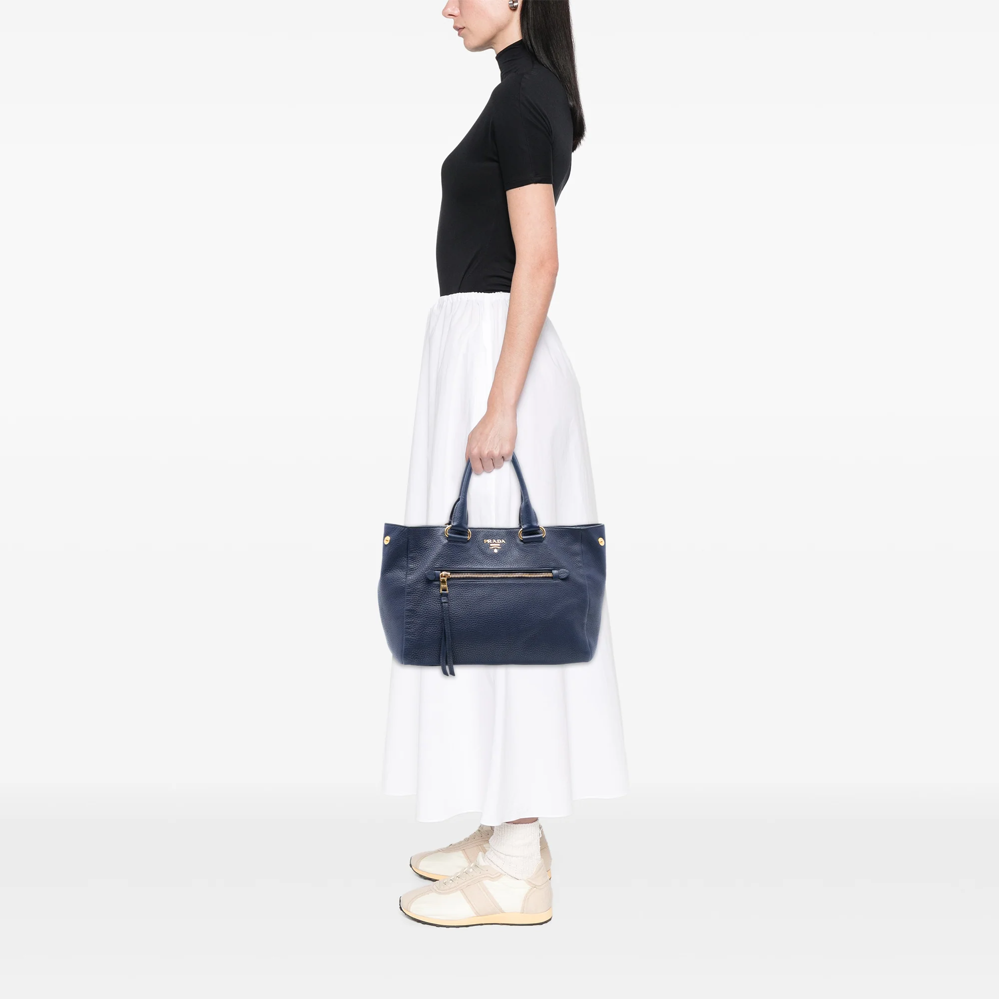 Front Pocket Convertible Tote Vitello Daino Medium - Image 6