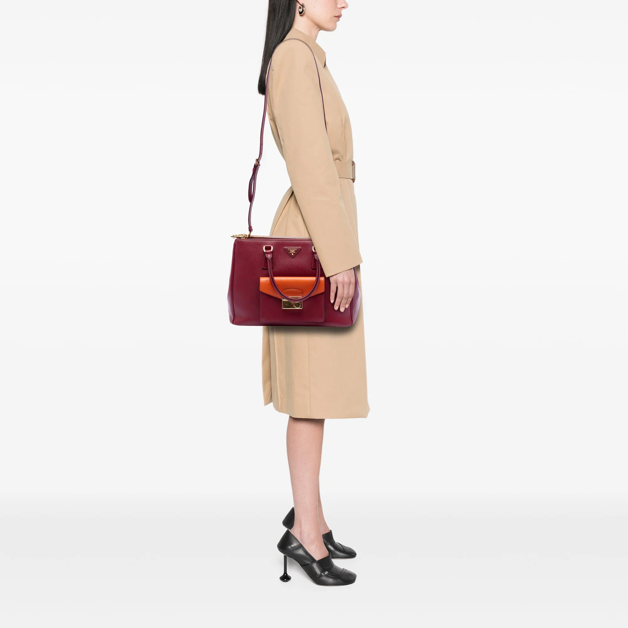 Front Pocket Double Zip Lux Tote Saffiano Leather Medium - Image 7
