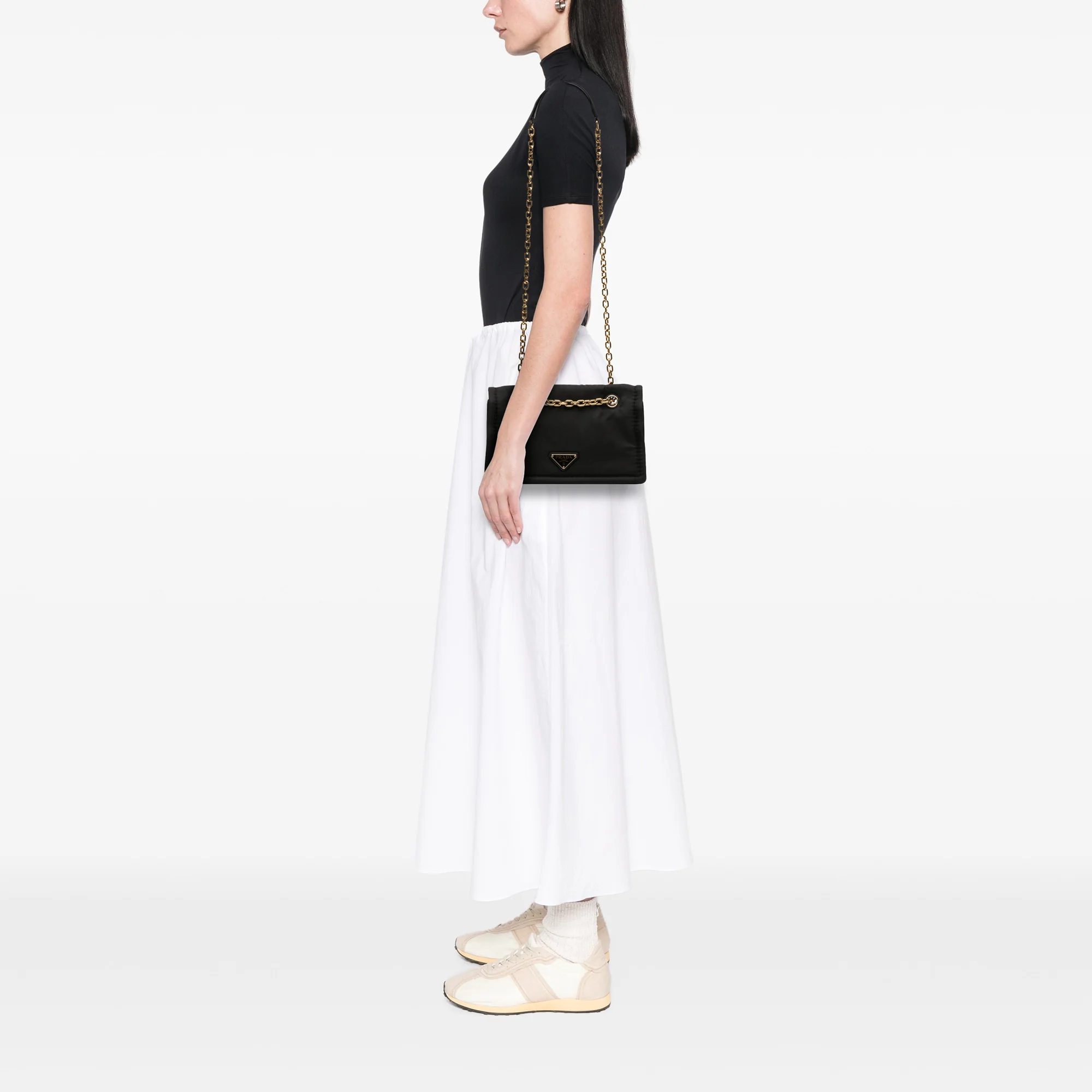 Padded Chain Flap Bag Tessuto Medium - Image 9