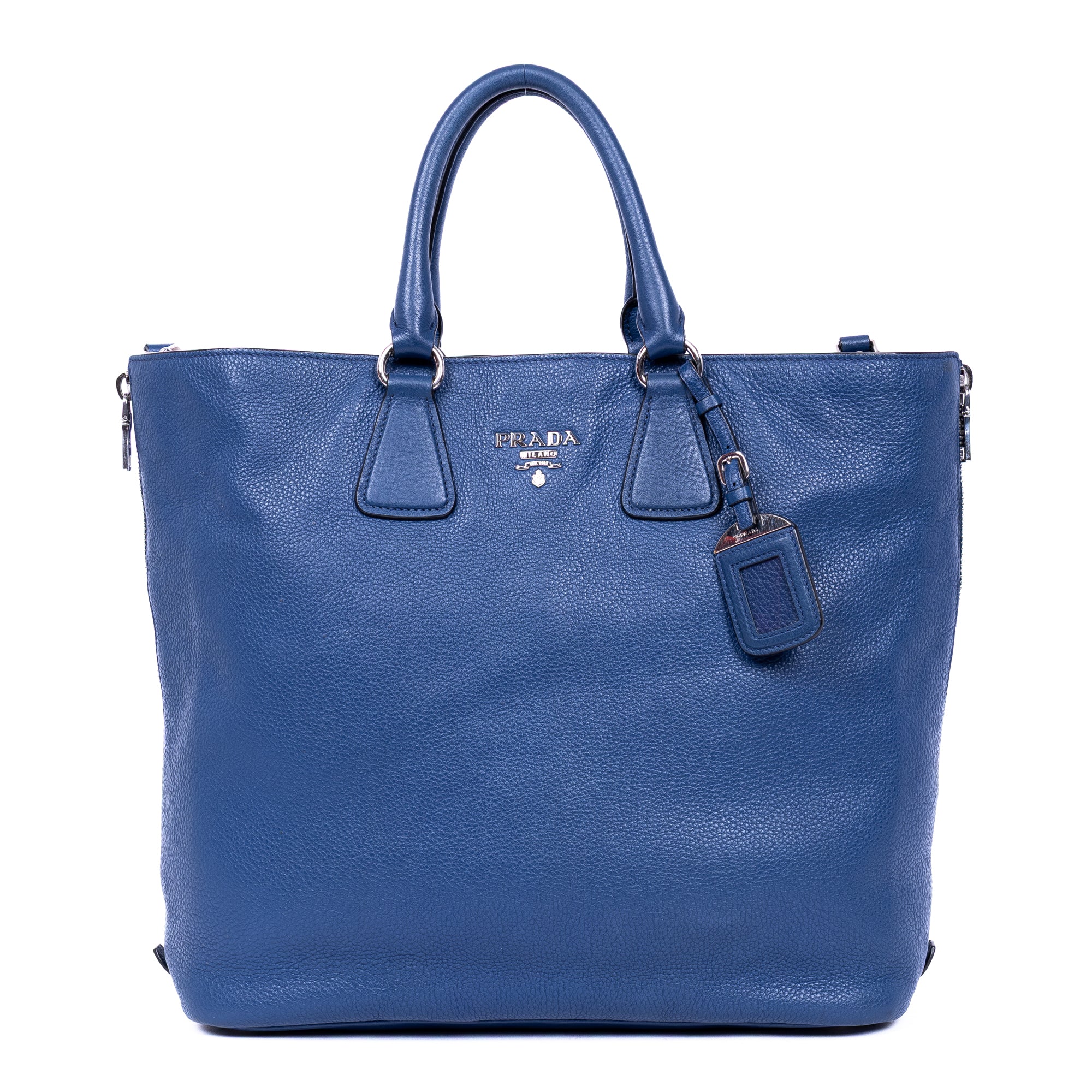 Side Zip Convertible Tote Vitello Daino Large
