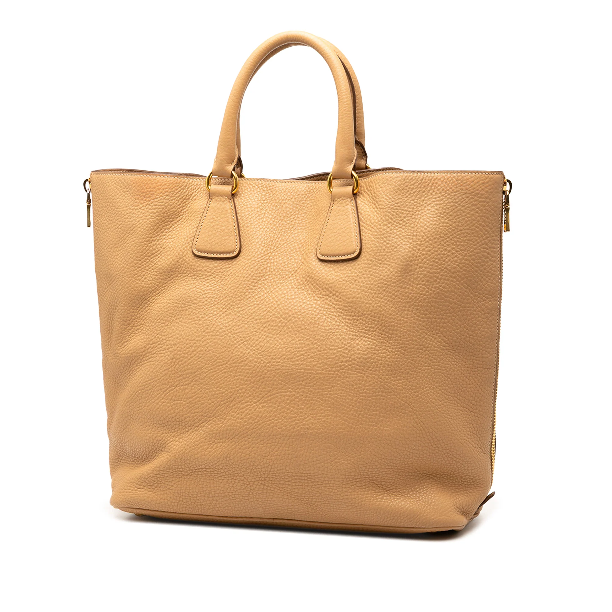 Side Zip Convertible Tote Vitello Daino Large - Image 2