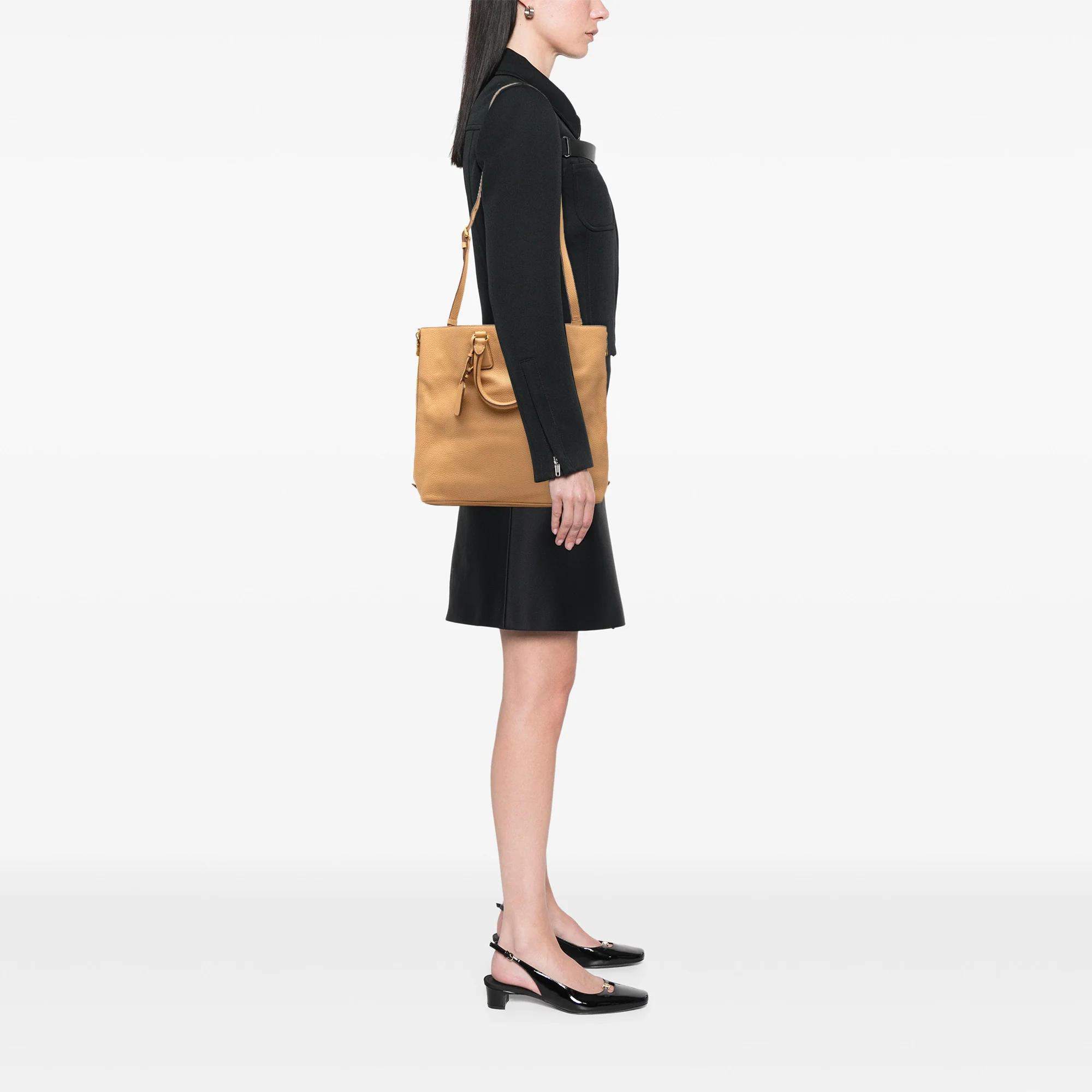 Side Zip Convertible Tote Vitello Daino Large - Image 6