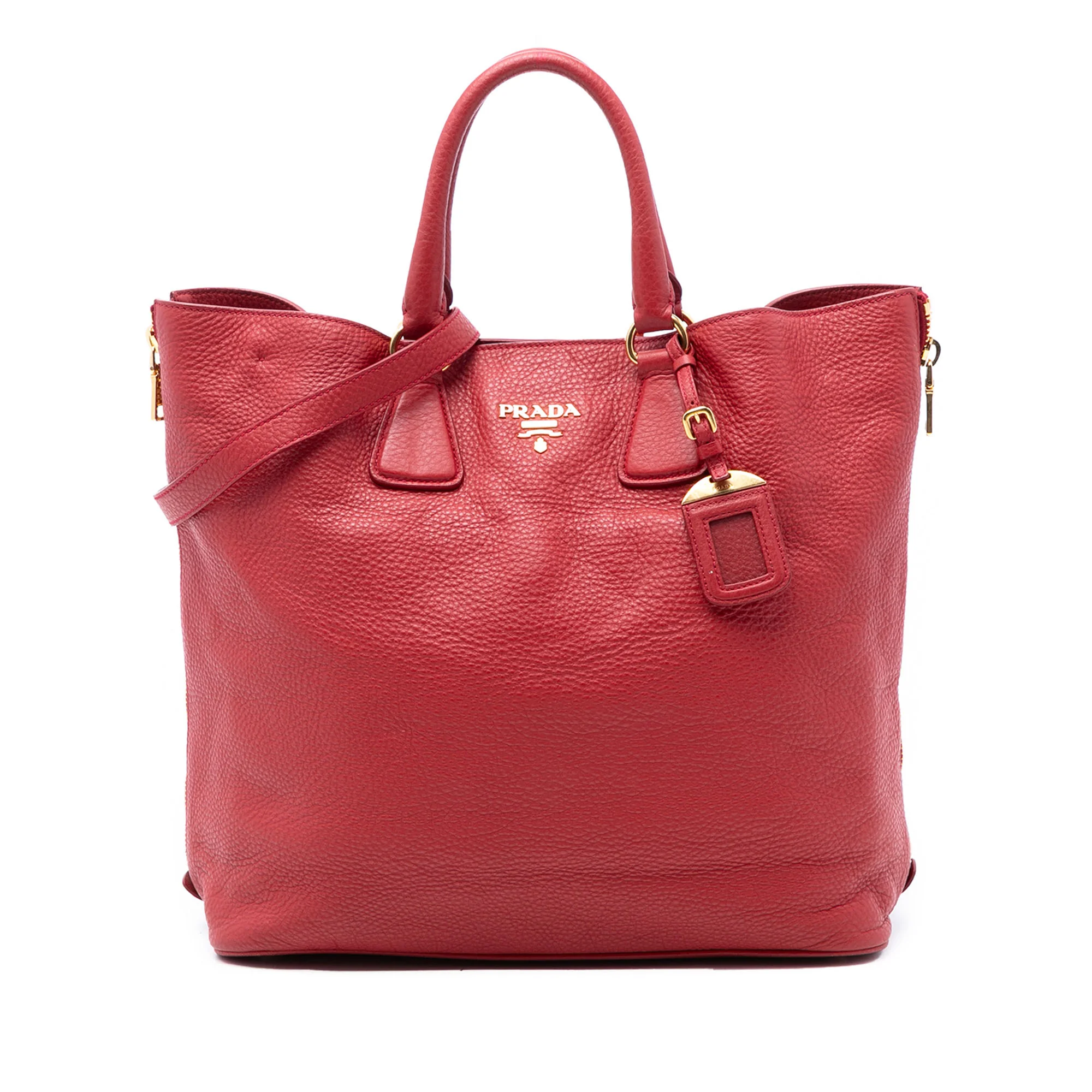 Side Zip Convertible Tote Vitello Daino Large