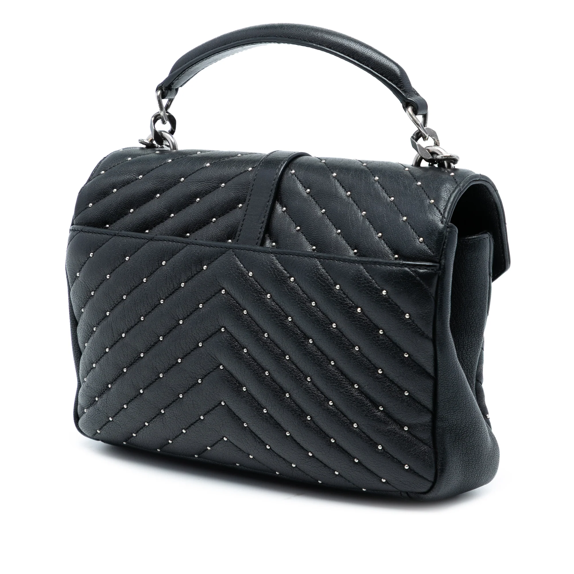 Classic Monogram College Bag Studded Matelasse Chevron Leather Medium - Image 2