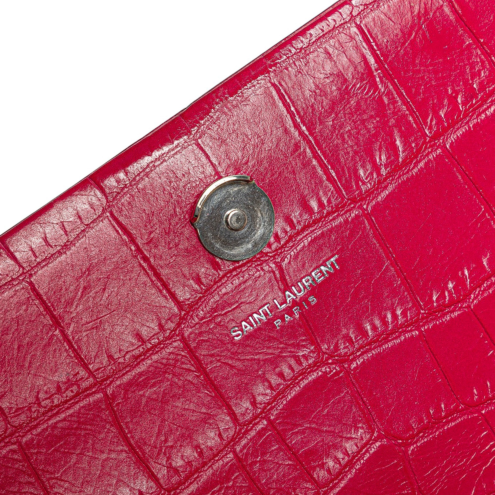 Classic Monogram Tassel Crossbody Bag Crocodile Embossed Leather Medium - Image 9