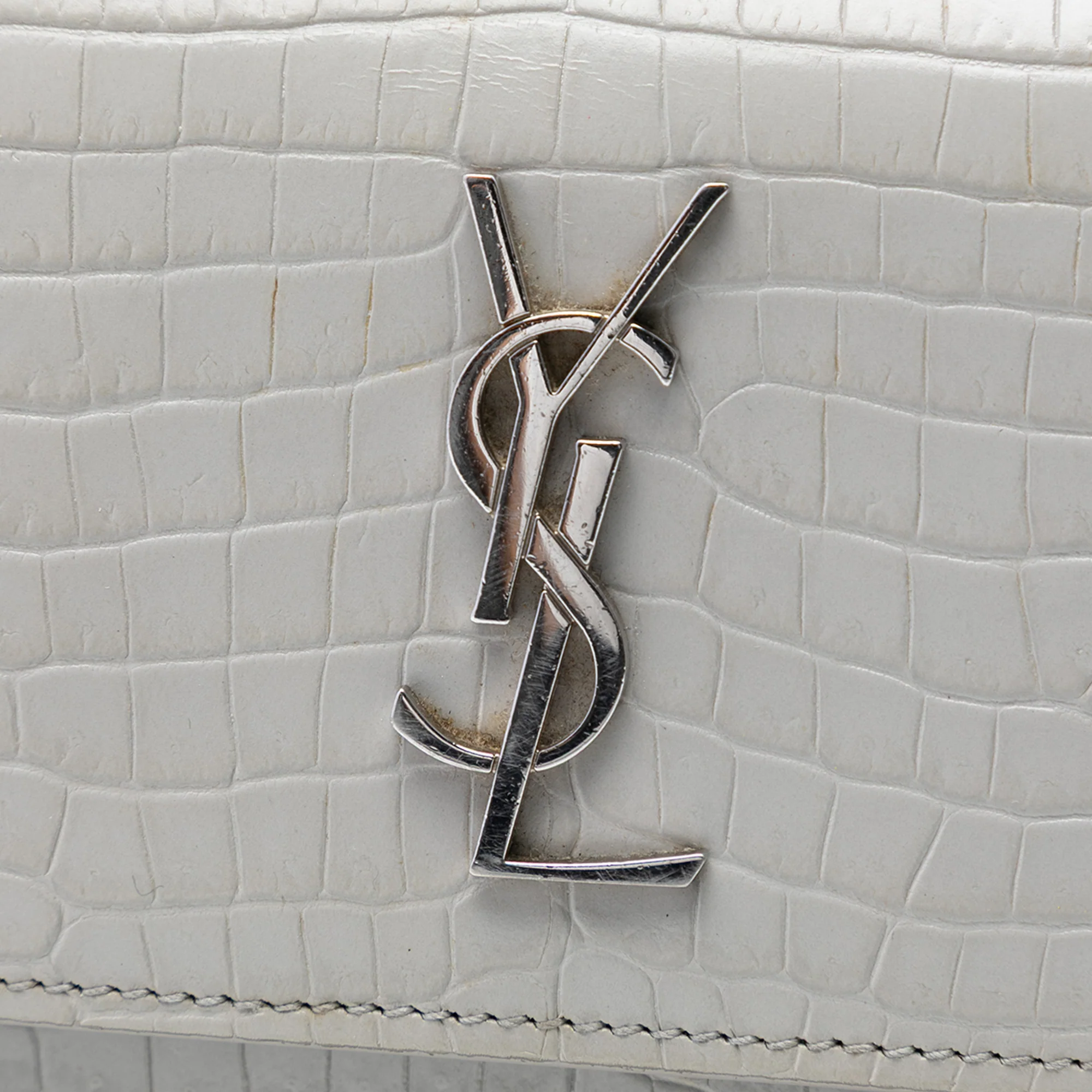 Sunset Chain Wallet Crocodile Embossed Leather - Image 5