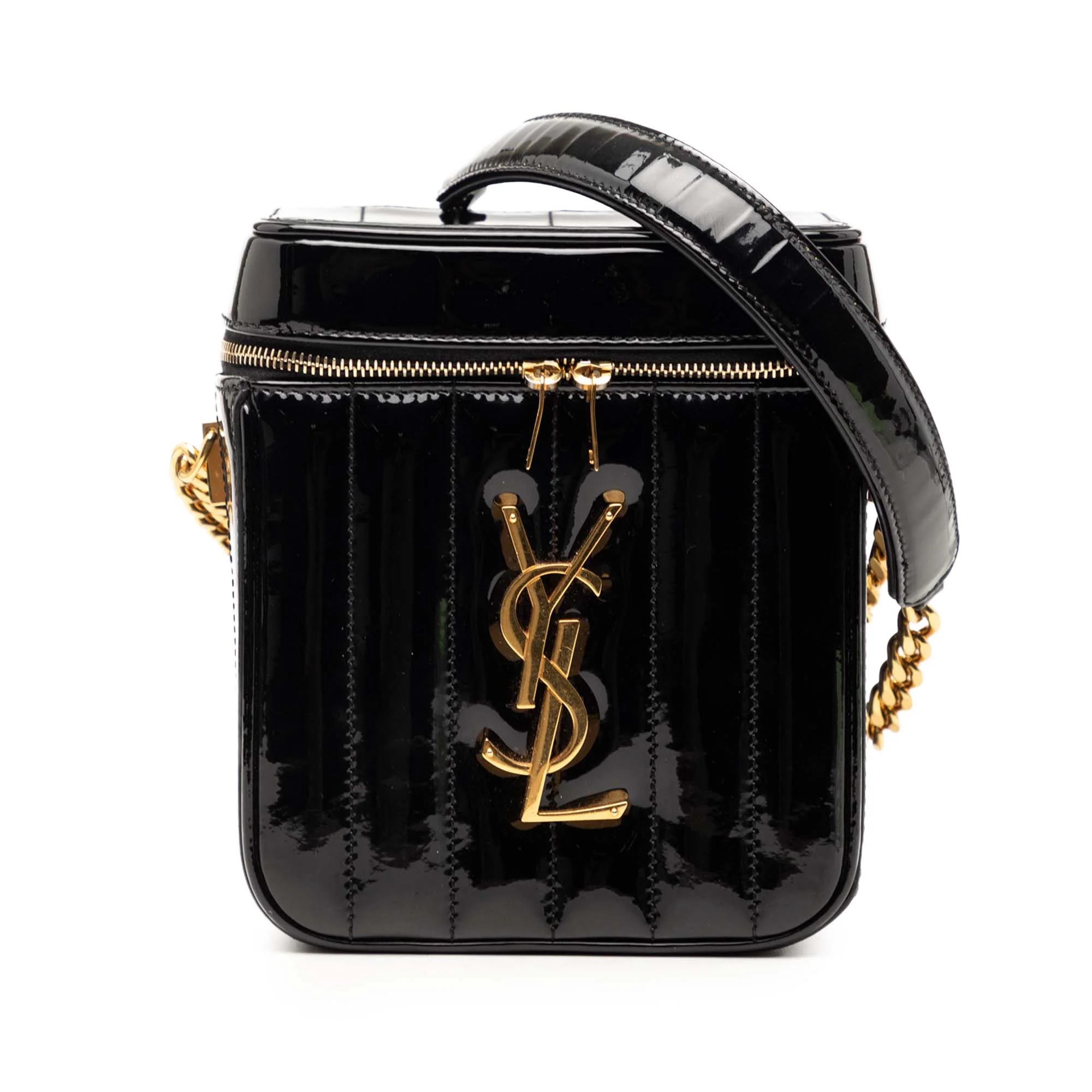 Vicky Crossbody Bag Vertical Quilted Patent Small