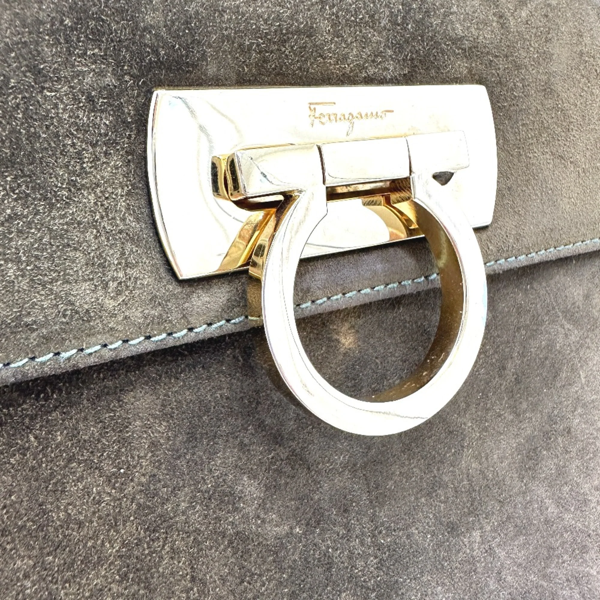 Gancini Convertible Top Handle Bag Leather Mini - Image 8