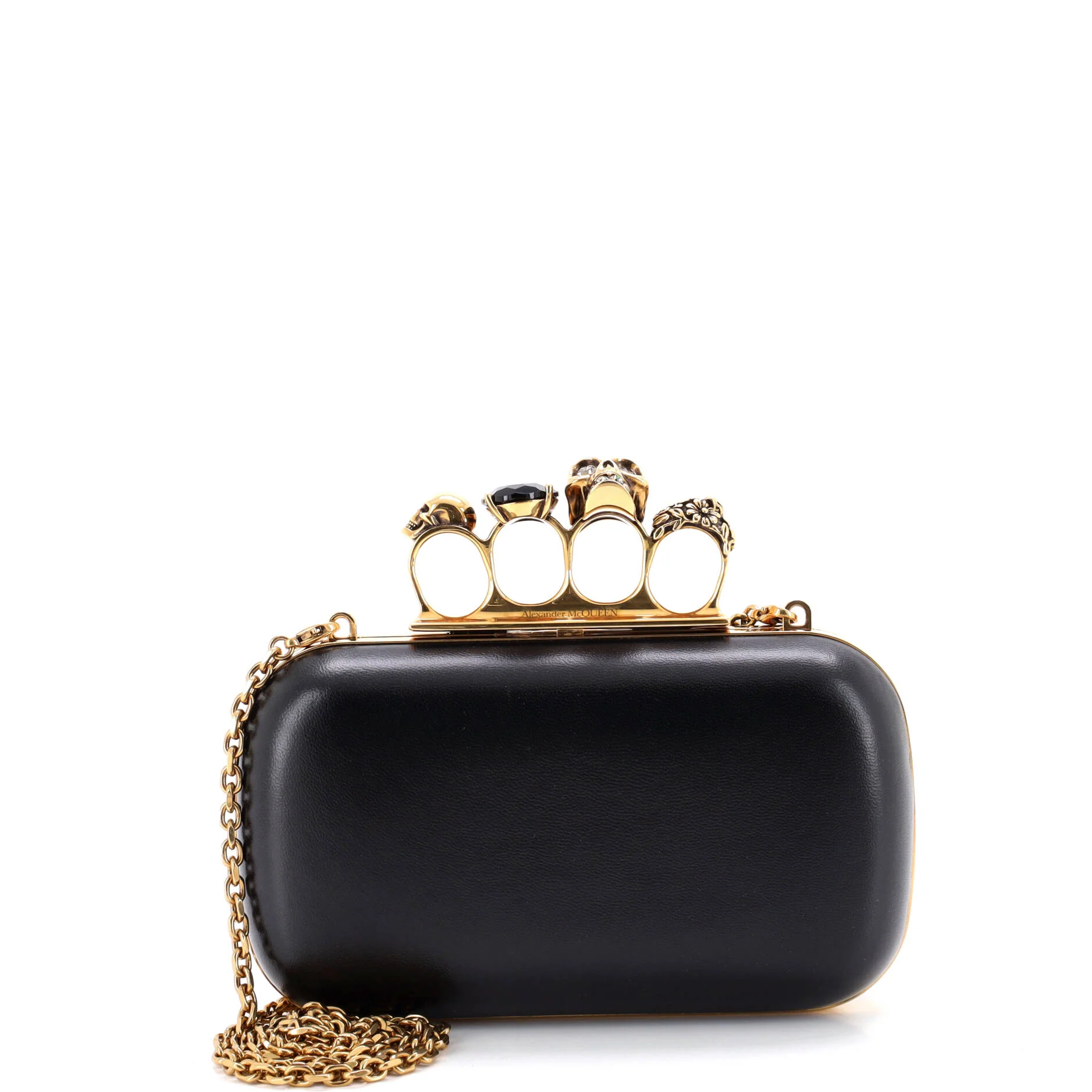 Knuckle Box Clutch Leather Small