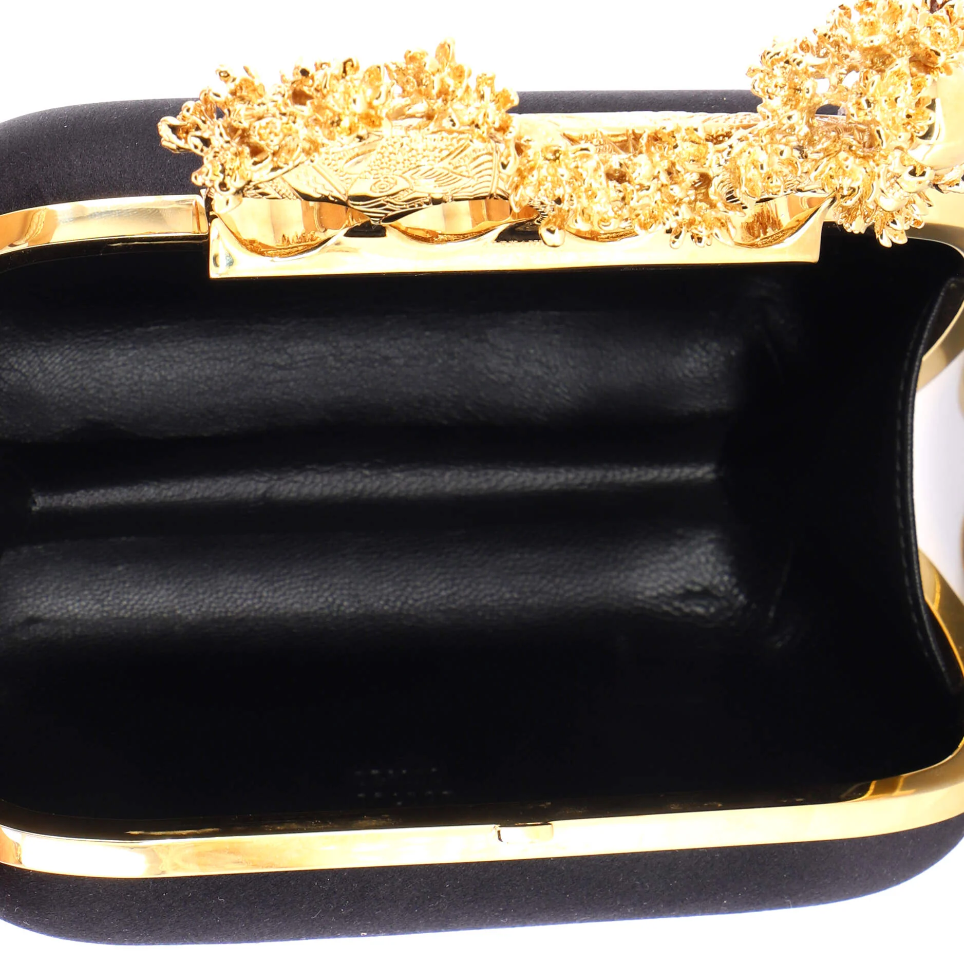 Venus Fly Trap and Skull Knuckle Box Clutch Satin Small - Image 5