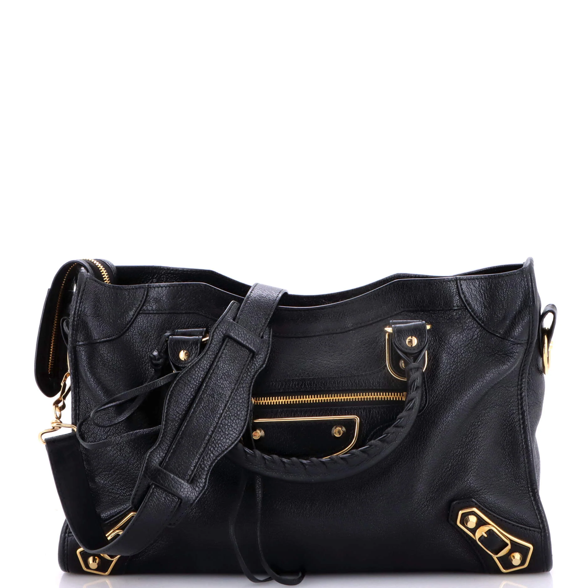 City Classic Metallic Edge Bag Leather Medium