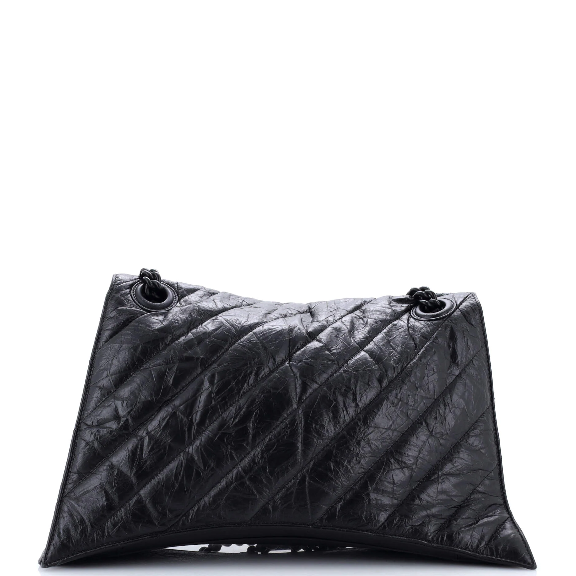 Crush Chain Flap Bag Quilted Crushed Calfskin Large - Image 3