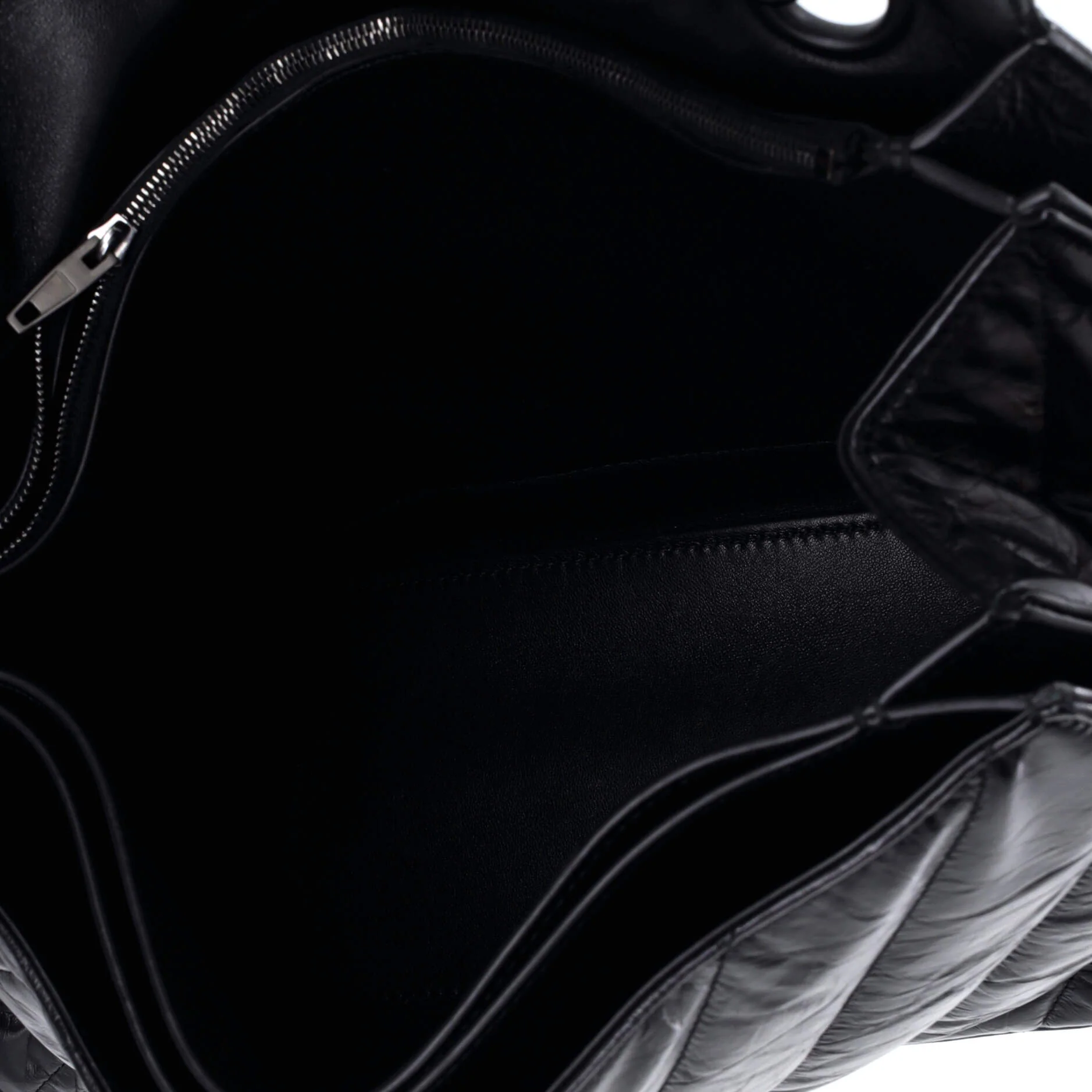 Crush Chain Flap Bag Quilted Crushed Calfskin Large - Image 5
