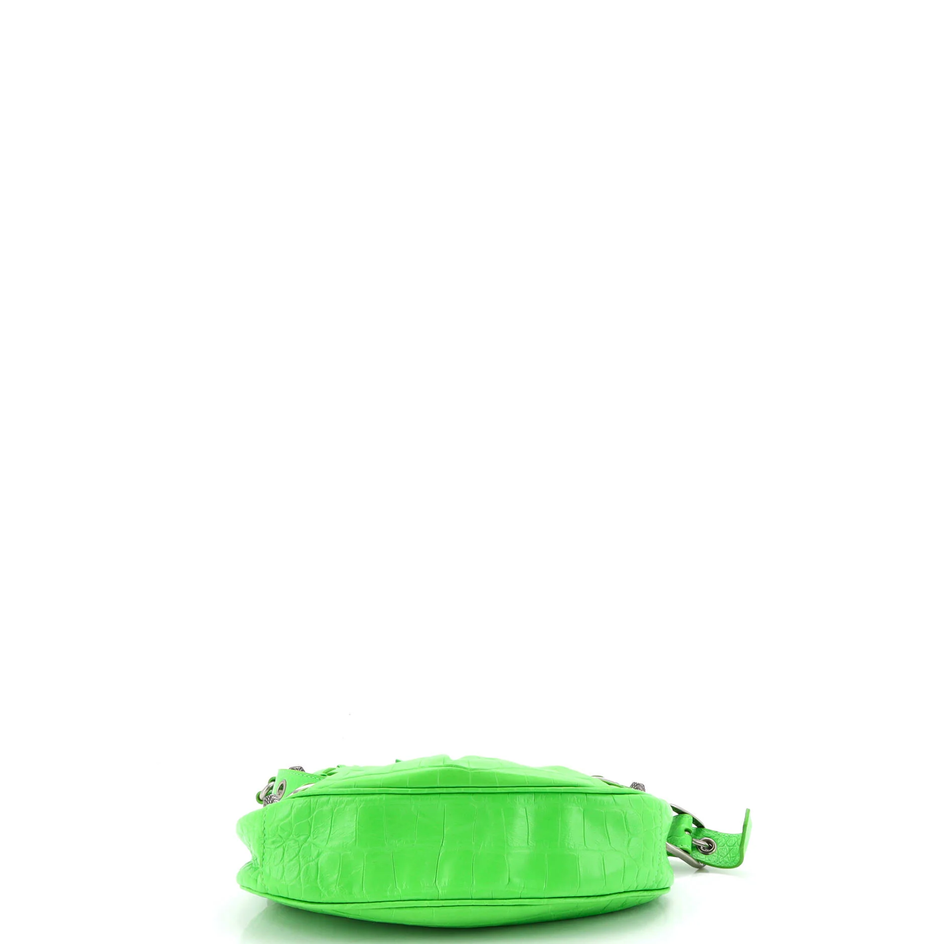Le Cagole Giant Studs Shoulder Bag Crocodile Embossed Leather XS - Image 5