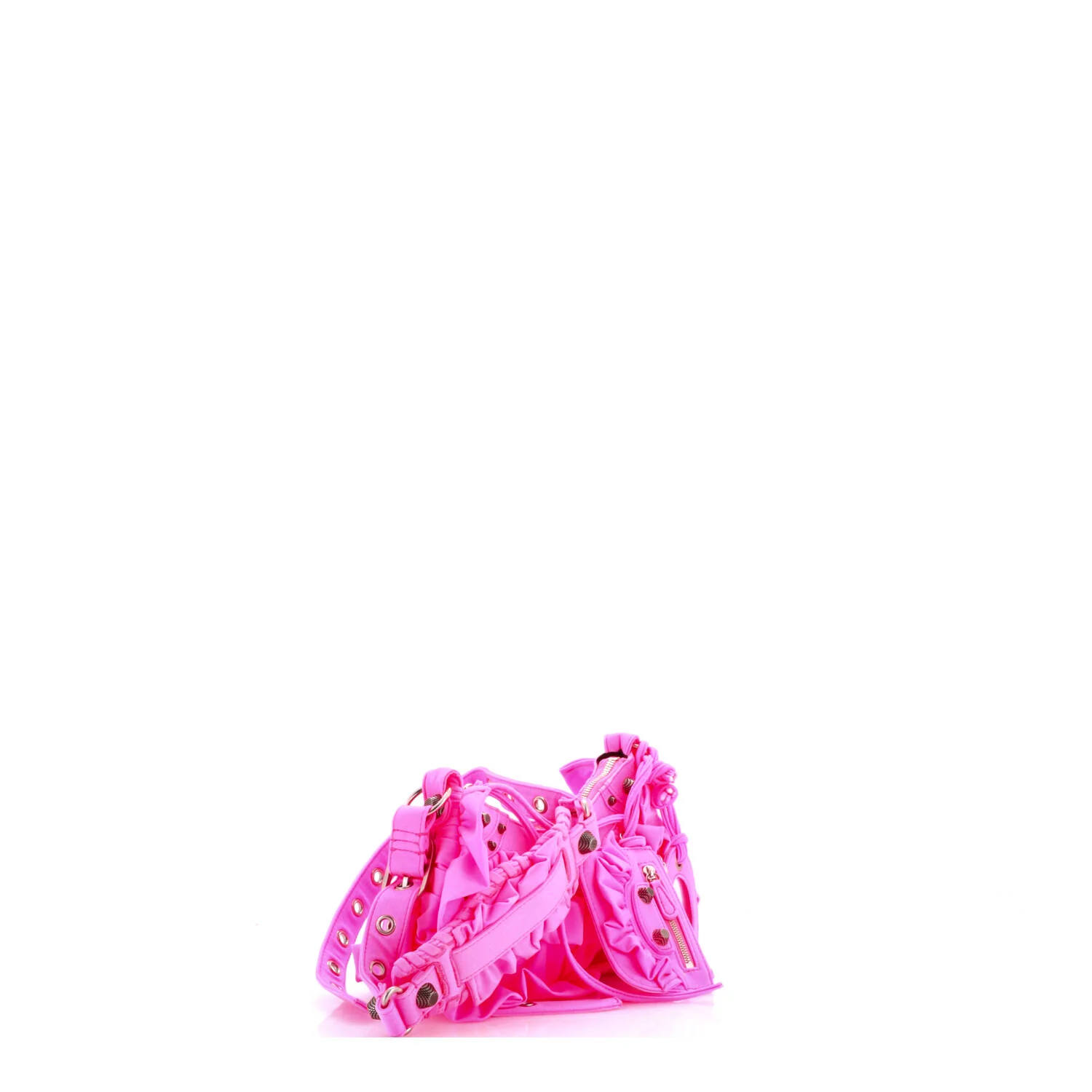 Le Cagole Giant Studs Shoulder Bag Ruffled Spandex XS - Image 2