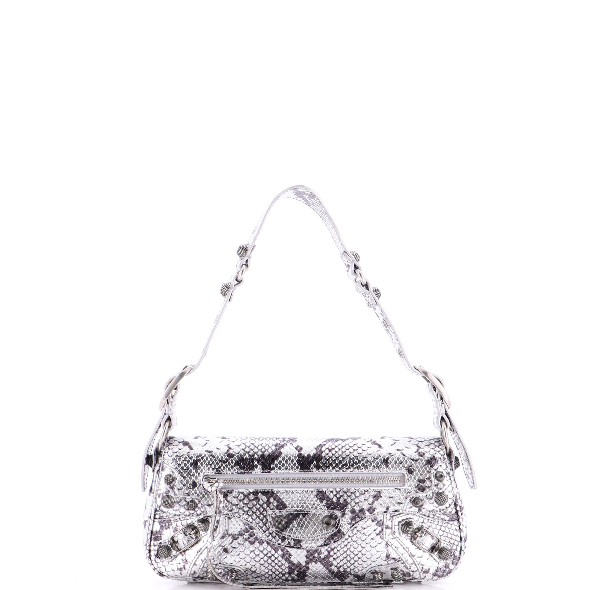 Le Cagole Giant Studs Sling Bag Python Embossed Leather XS