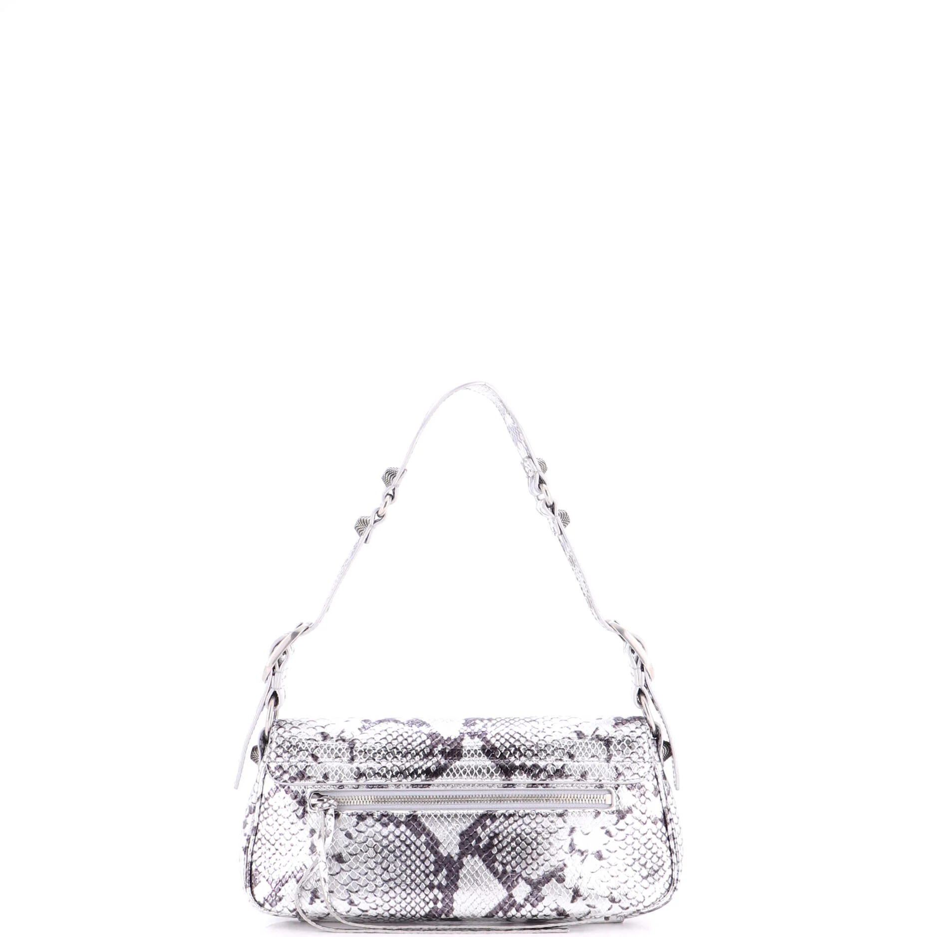 Le Cagole Giant Studs Sling Bag Python Embossed Leather XS - Image 3