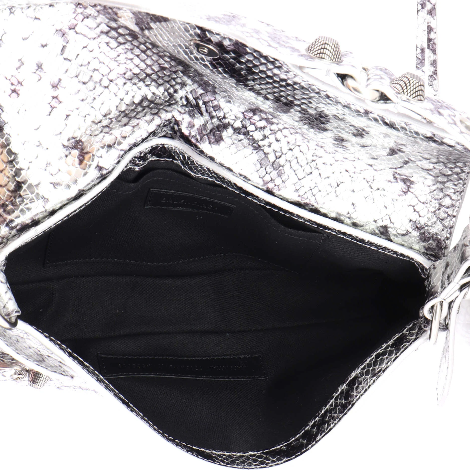 Le Cagole Giant Studs Sling Bag Python Embossed Leather XS - Image 5