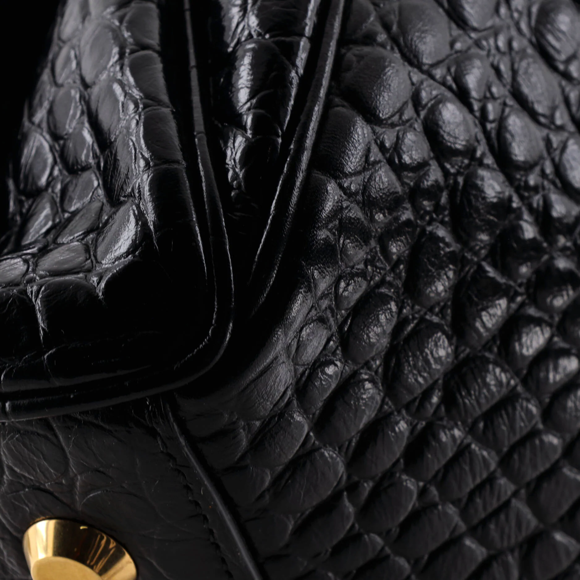 Rodeo Shoulder Bag Crocodile Embossed Leather Medium - Image 6