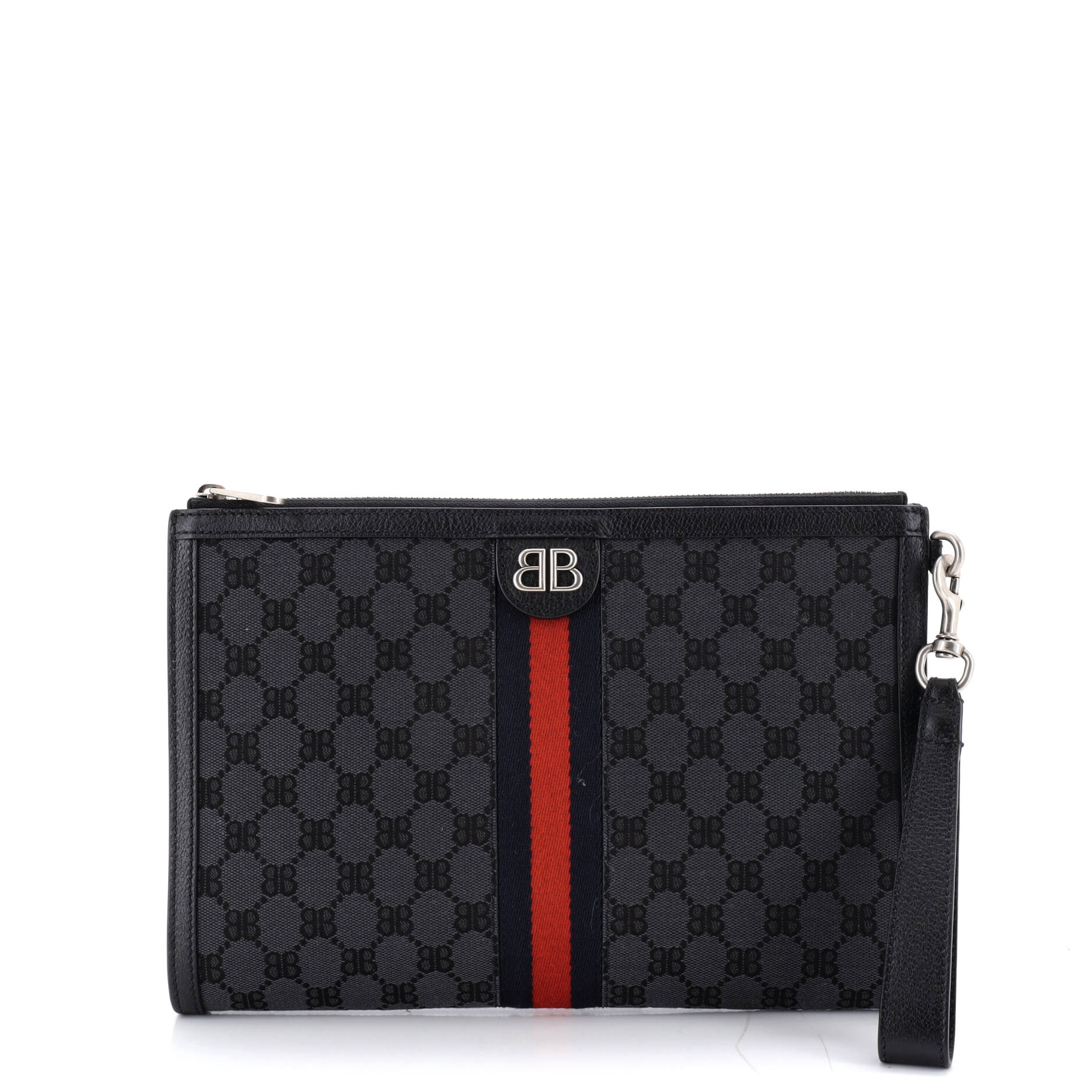 x Gucci The Hacker Project Web Wristlet Clutch BB Canvas
