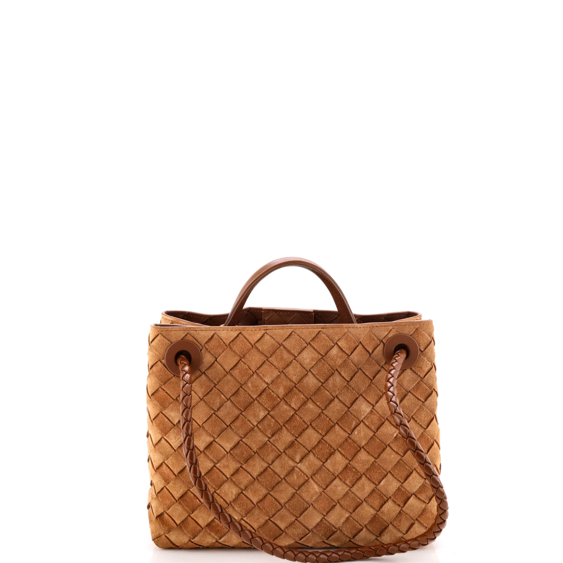 Andiamo Top Handle Bag Intrecciato Suede Small - Image 3