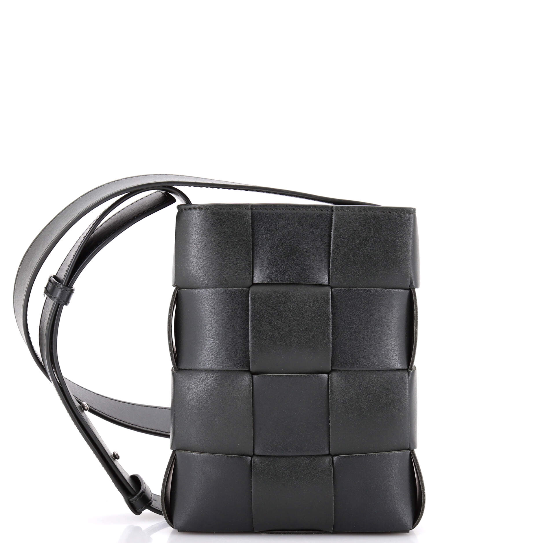 Cassette Phone Holder Crossbody Bag Maxi Intrecciato Leather