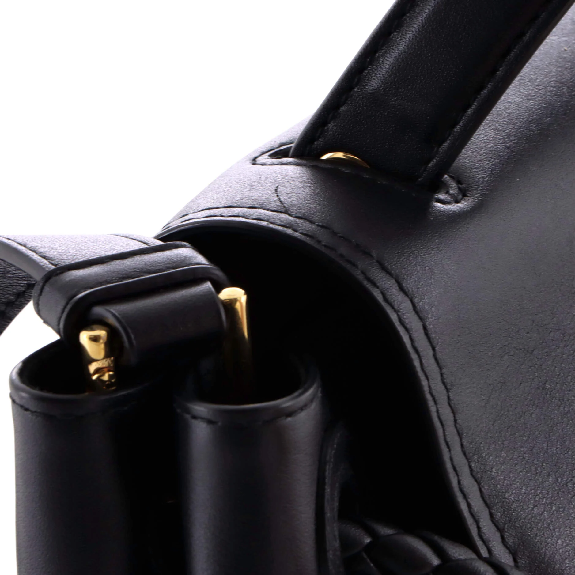 Ciao Ciao Top Handle Bag Leather with Intrecciato Detail Small - Image 7