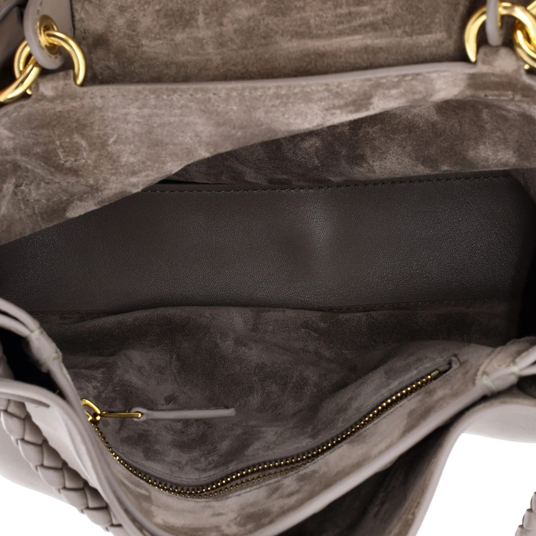 Ciao Ciao Top Handle Bag Leather with Intrecciato Detail Small - Image 5