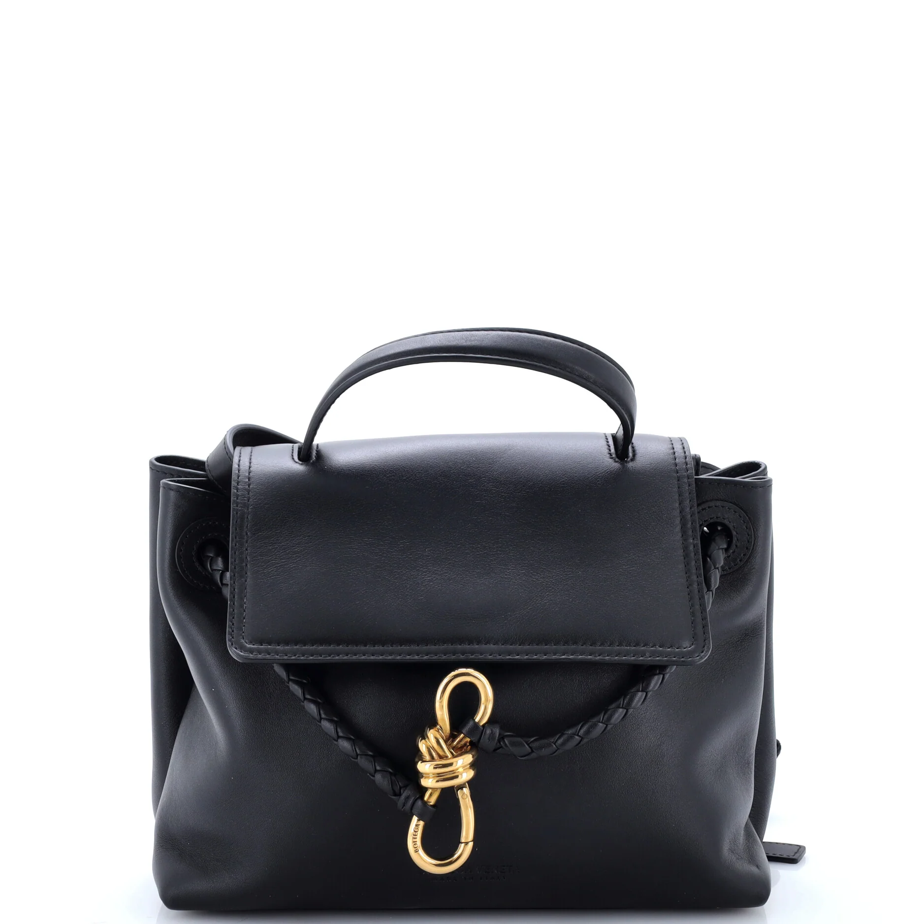 Ciao Ciao Top Handle Bag Leather with Intrecciato Detail Small